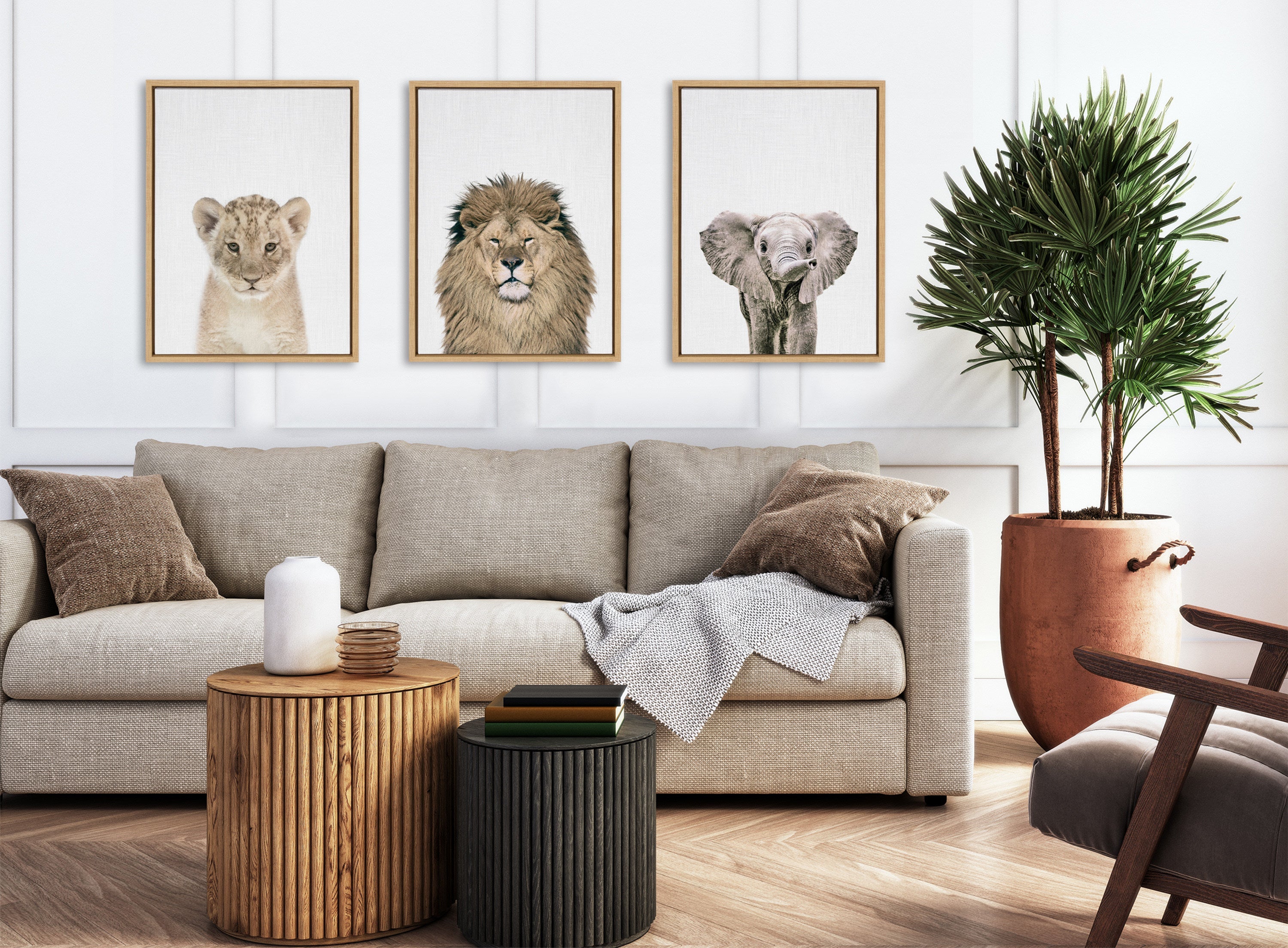 Sylvie Baby Lion Color Framed Canvas by kateandlaurel - product image 11 for Resin Society