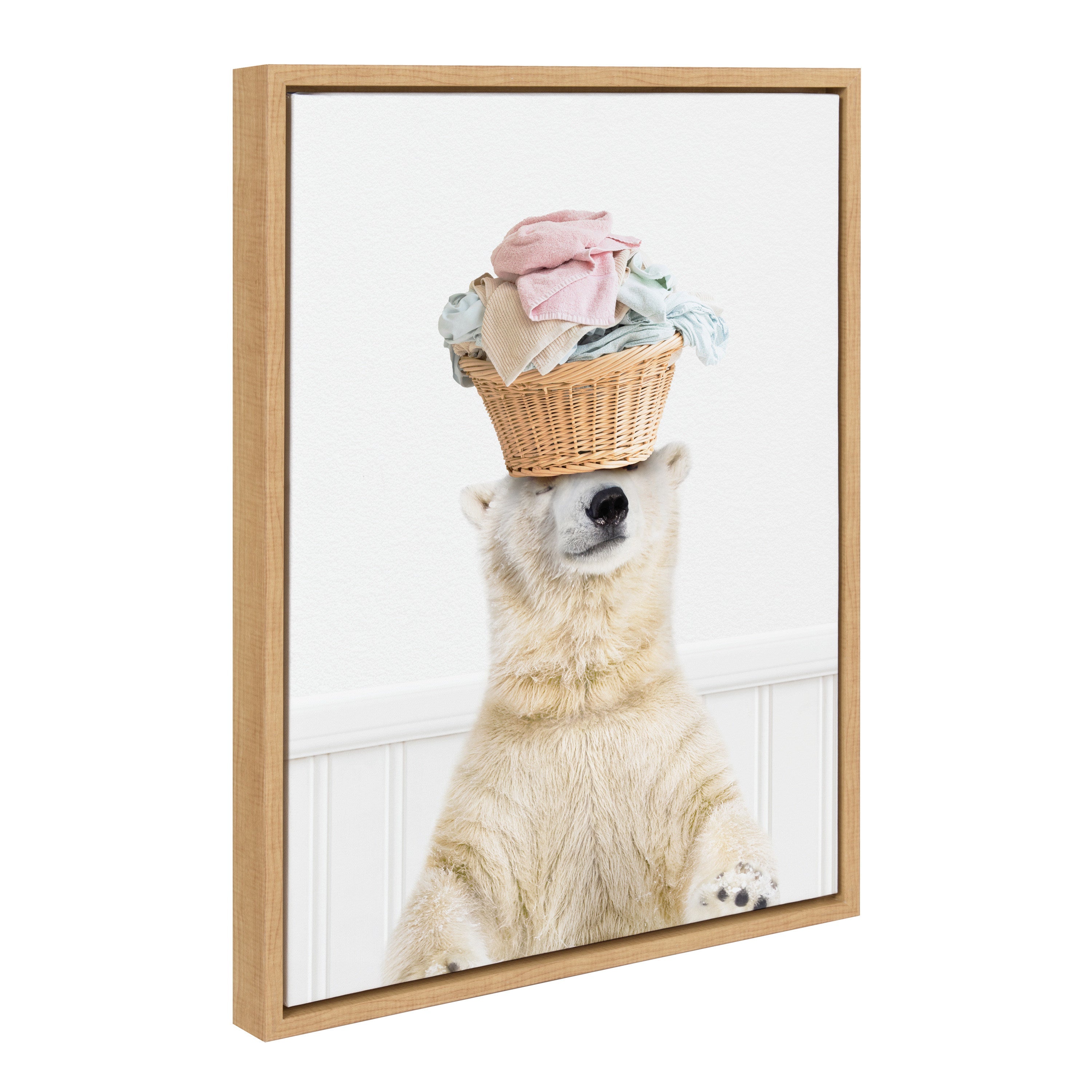 Sylvie Sorting Life Polar Bear 2 Framed Canvas by kateandlaurel - product image 7 for Resin Society