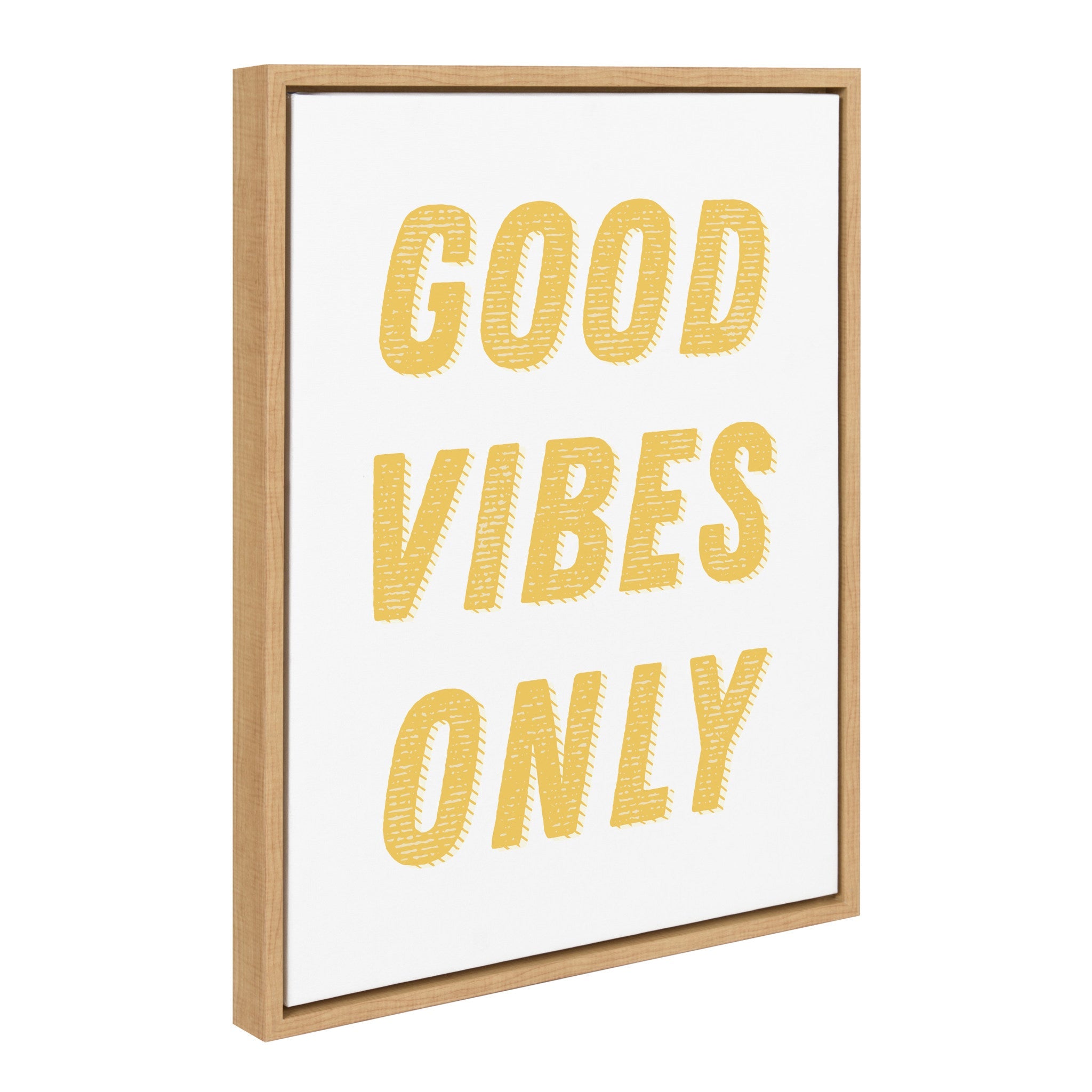 Sylvie Good Vibes Only in Yellow Framed Canvas by kateandlaurel - product image 2 for Resin Society