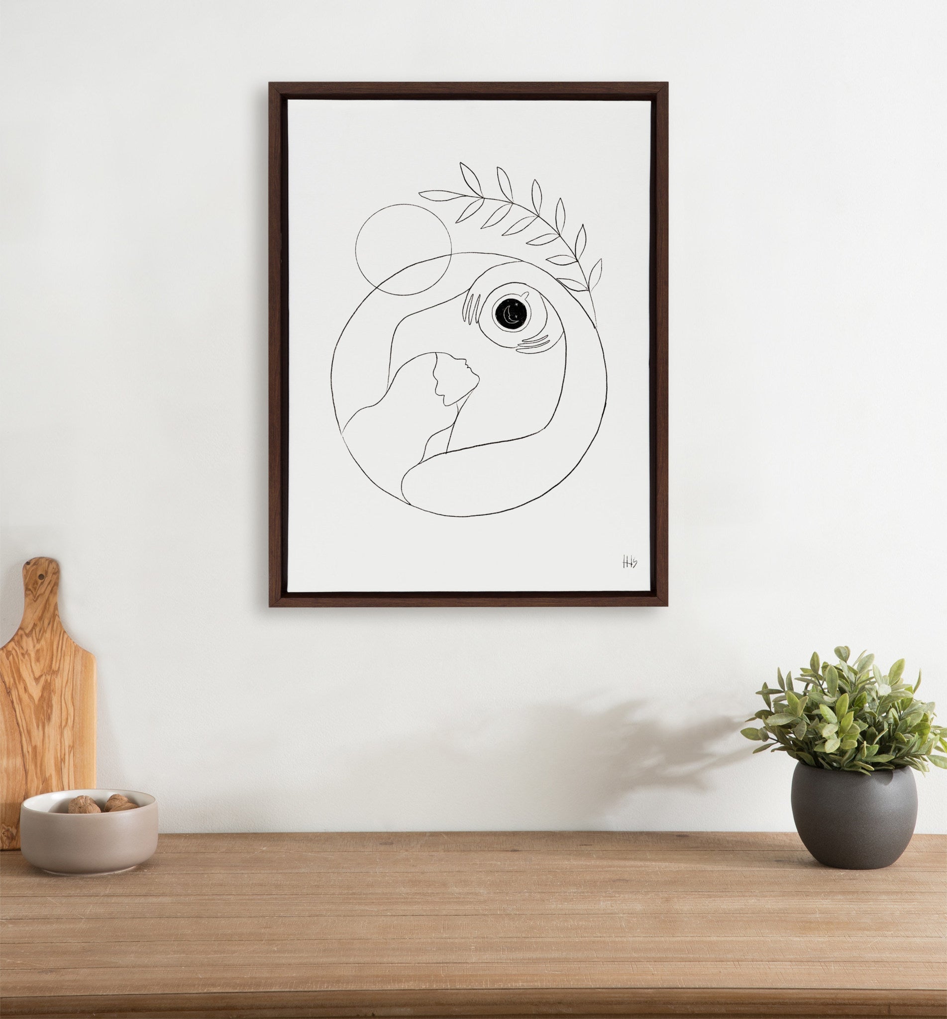Sylvie Morning Coffee Hug Framed Canvas by kateandlaurel - product image 5 for Resin Society