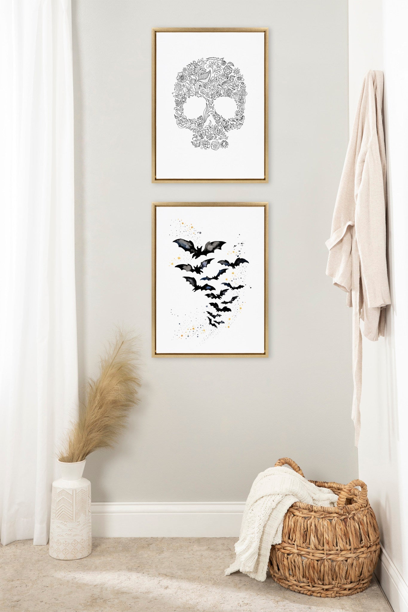 Sylvie Skull Print Framed Canvas by Viola Kreczmer