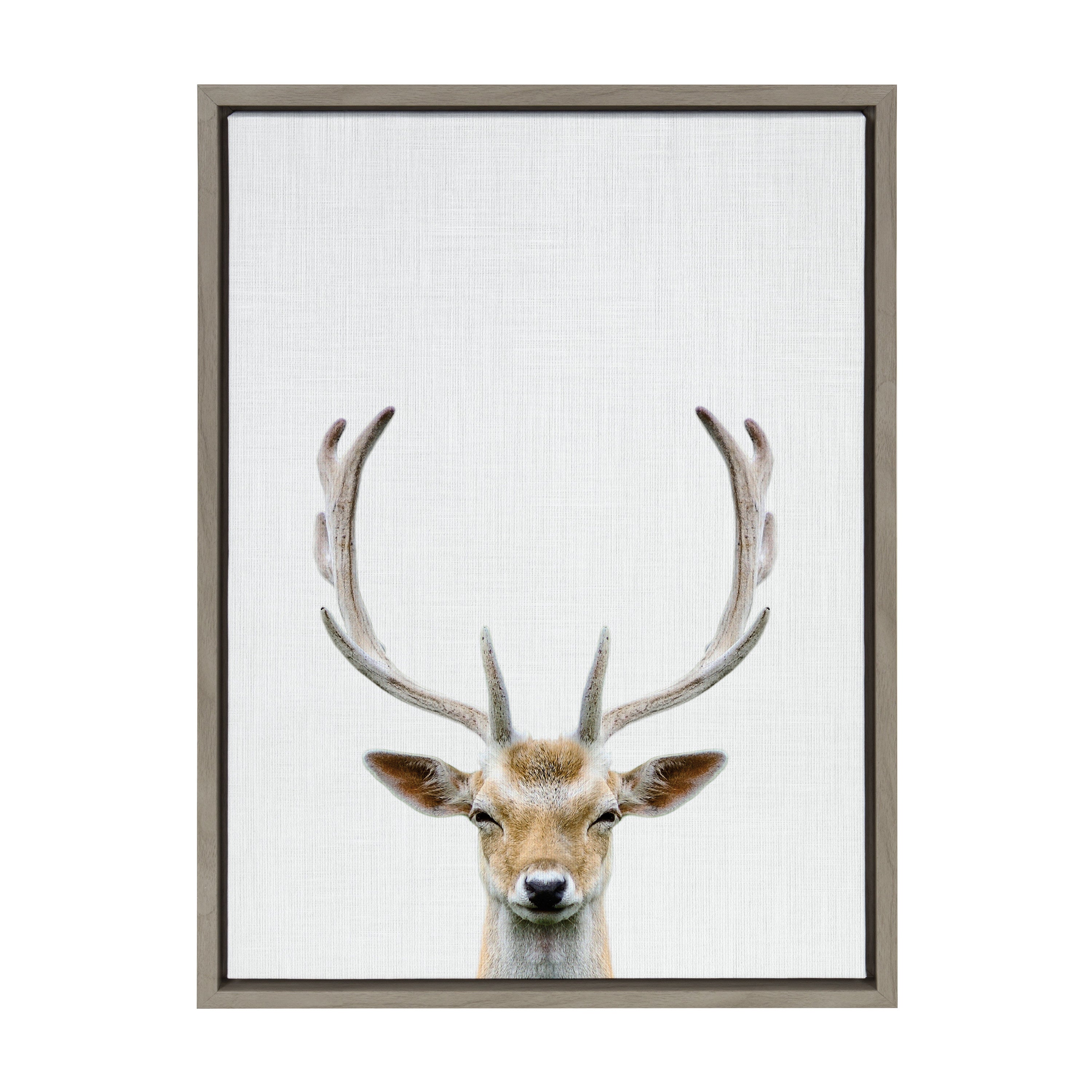 Sylvie Deer Color Framed Canvas by Simon Te of Tai Prints