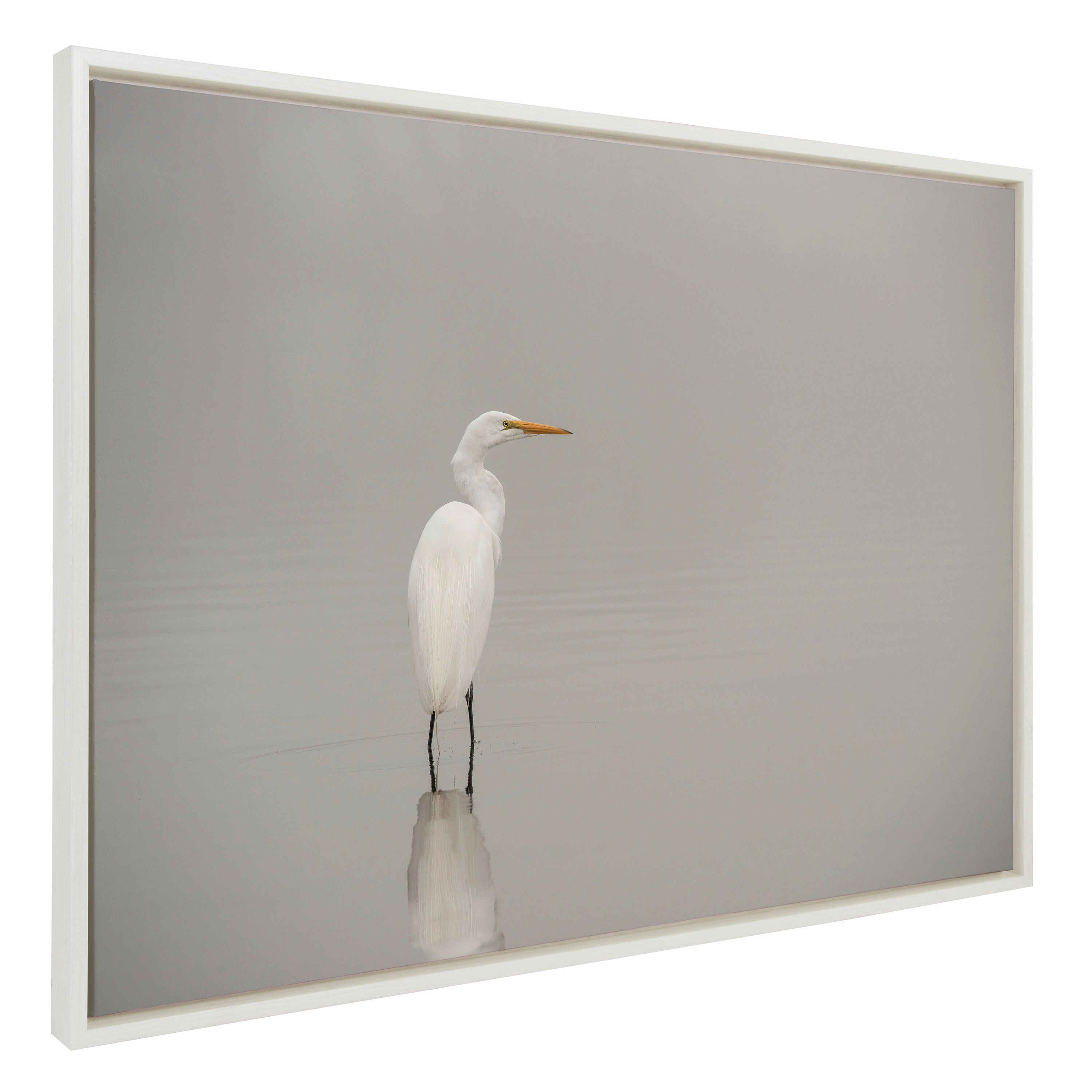 Sylvie Great White Egret Framed Canvas by kateandlaurel - product image 7 for Resin Society