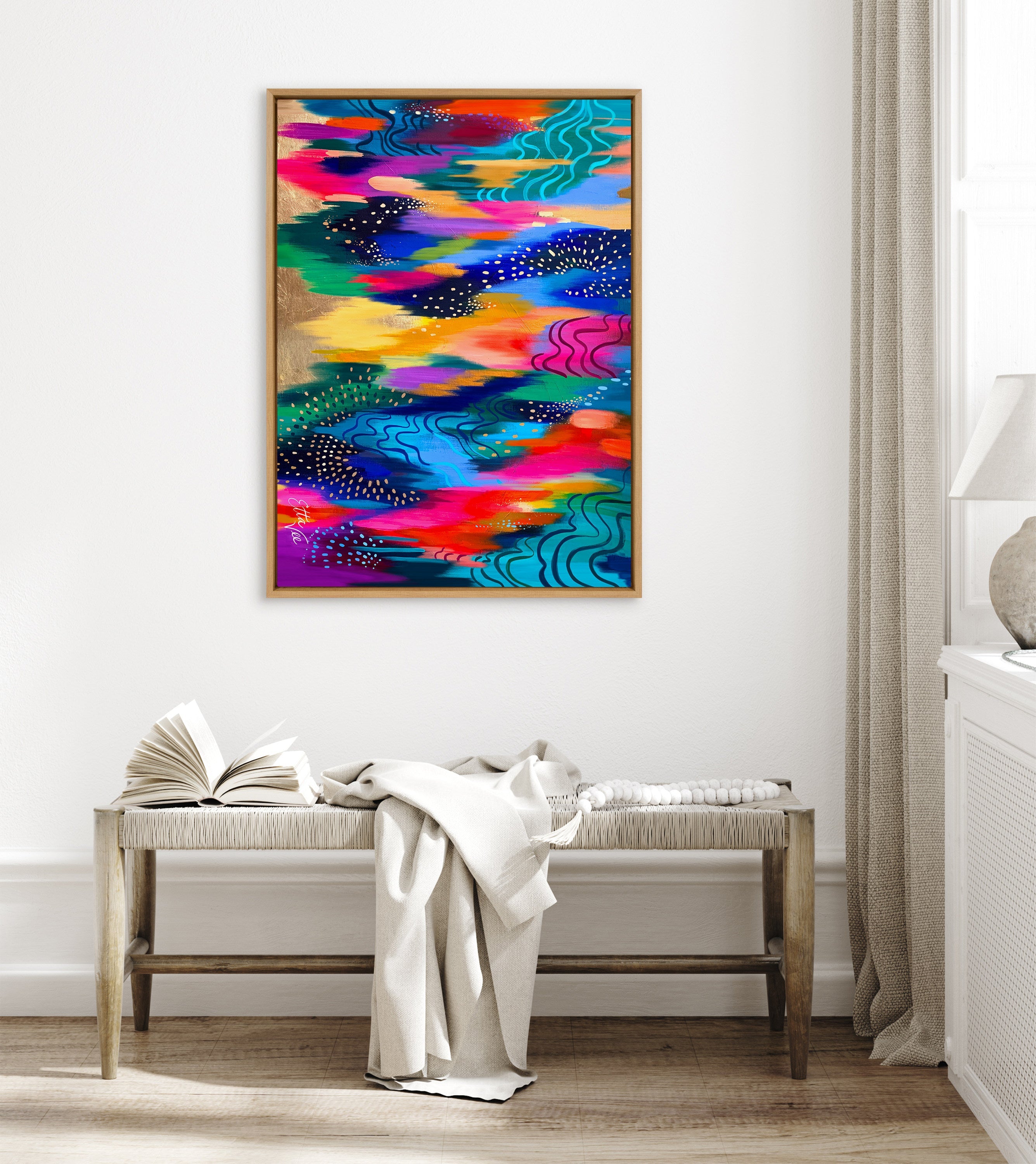 Sylvie EV Brushstroke 128 Framed Canvas by Jessi Raulet