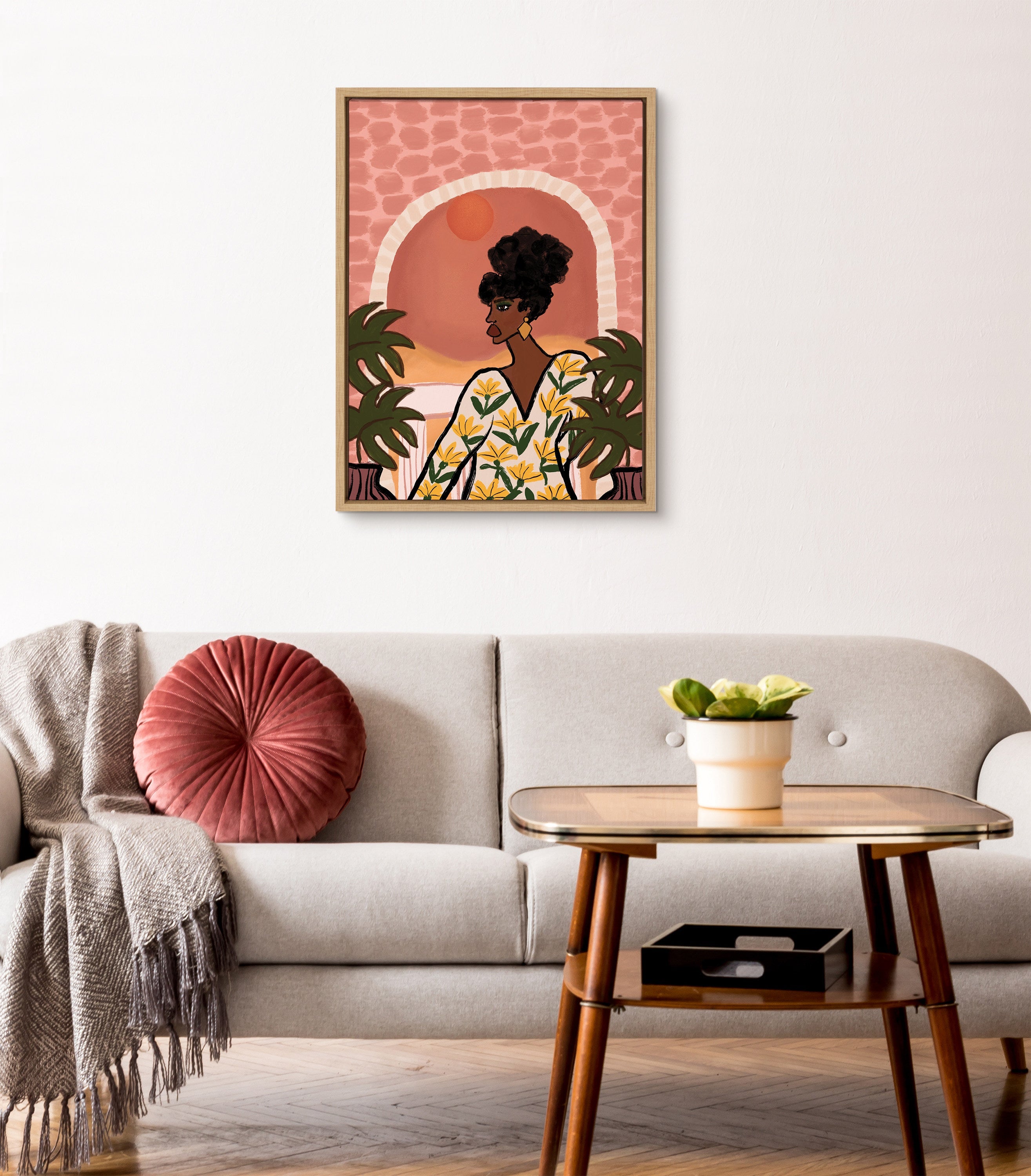 Sylvie Desert Wanderer Lady Framed Canvas by kateandlaurel - product image 4 for Resin Society
