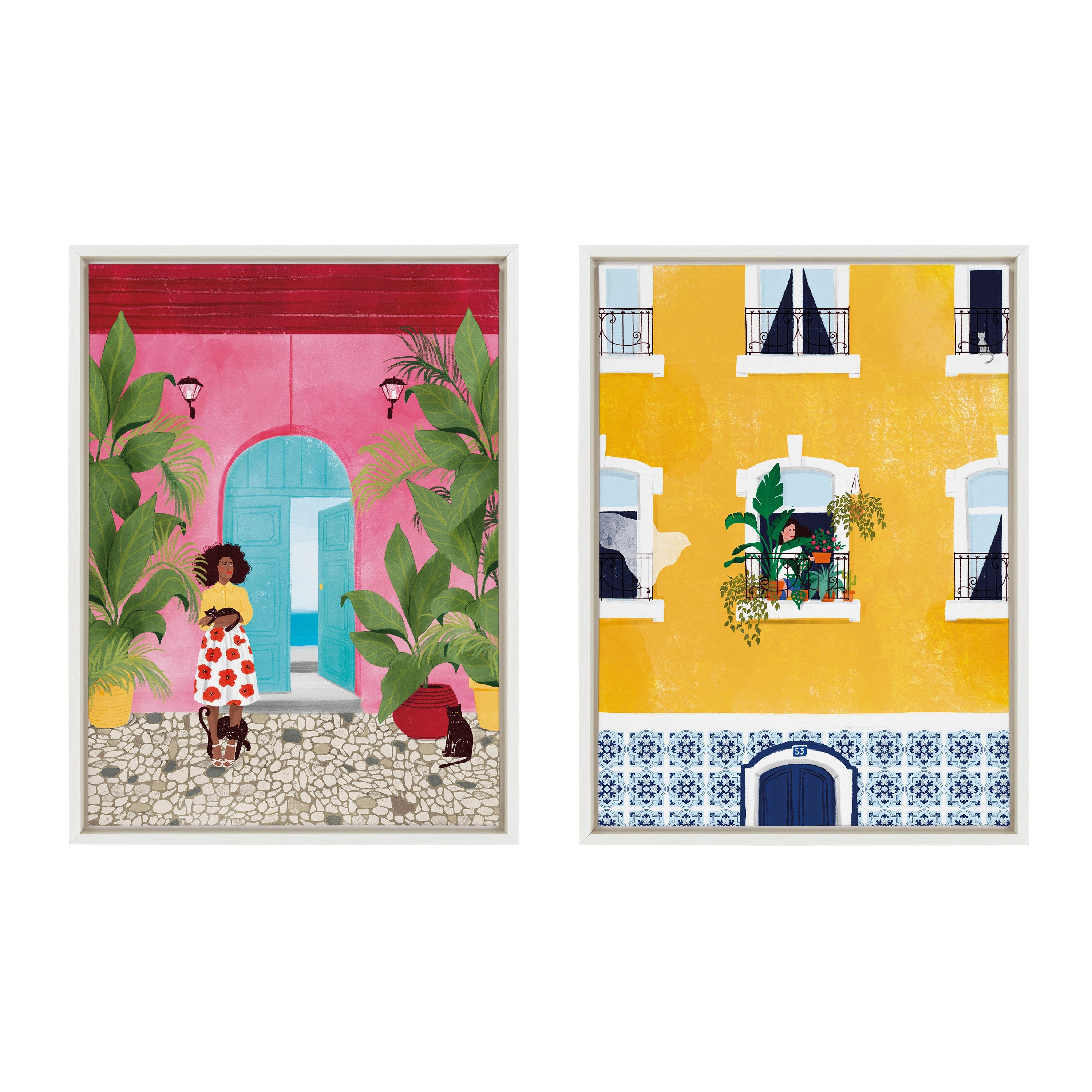 Sylvie Opportunities and Lisbon Framed Canvas Art Set by Maja Tomljanovic