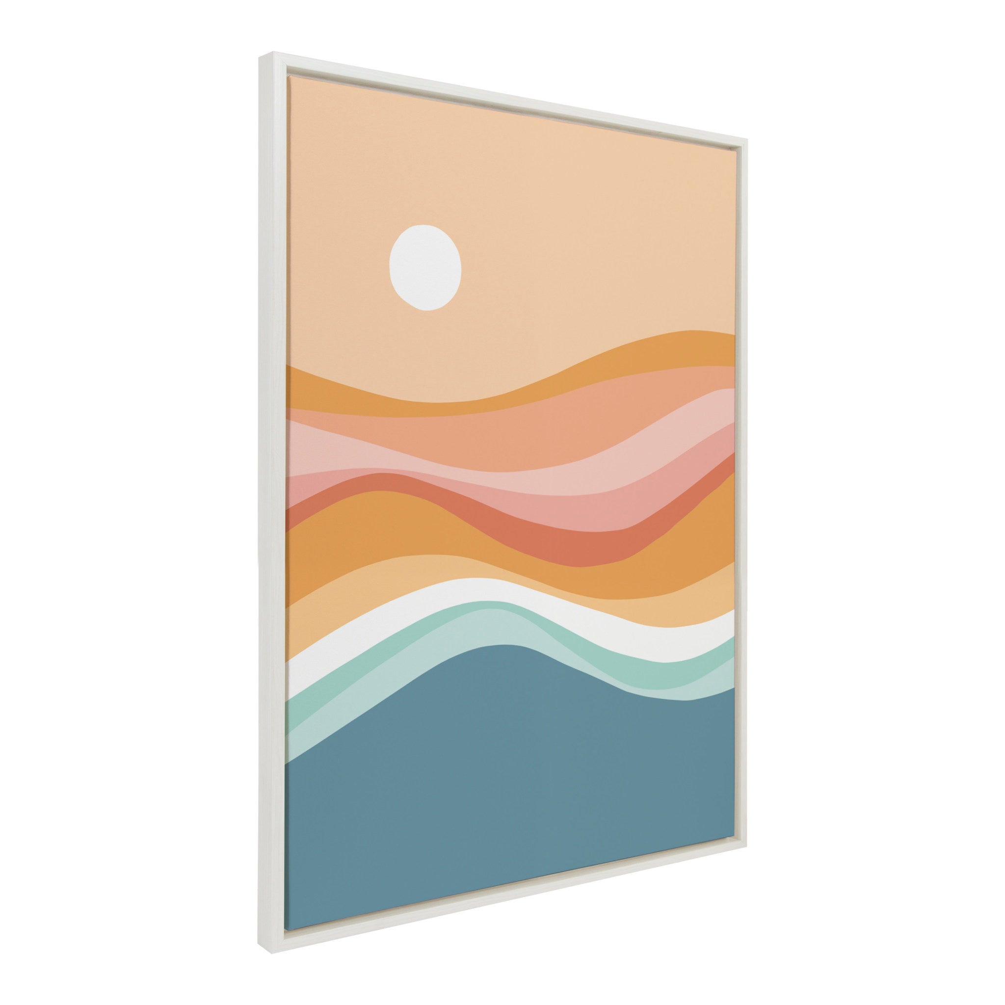 Sylvie Rainbow Waves Seascape Framed Canvas by kateandlaurel - product image 2 for Resin Society
