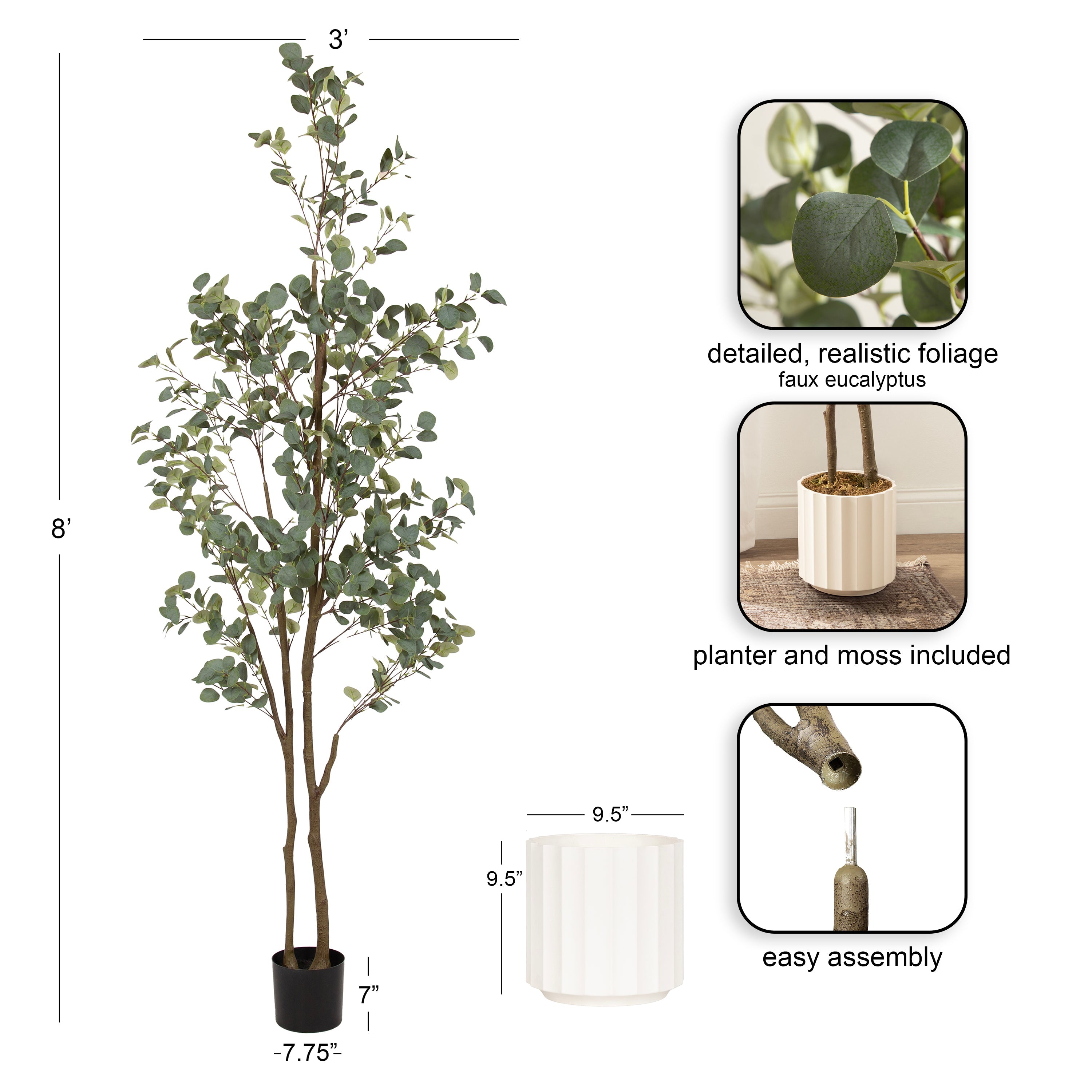 Eudora Faux Eucalyptus Tree - Kate and Laurel