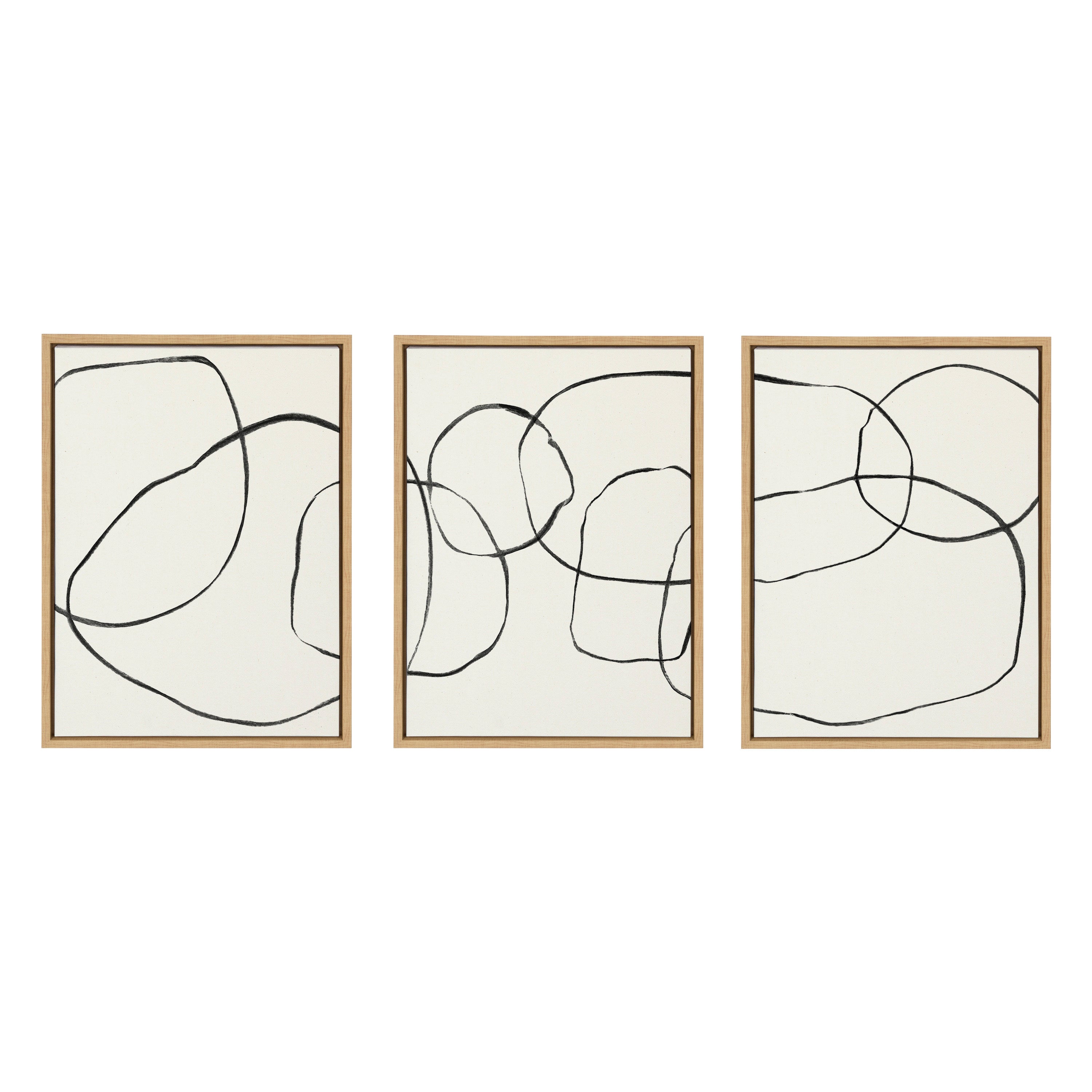 Sylvie Dancing Circles BW Framed Canvas by kateandlaurel - product image 14 for Resin Society