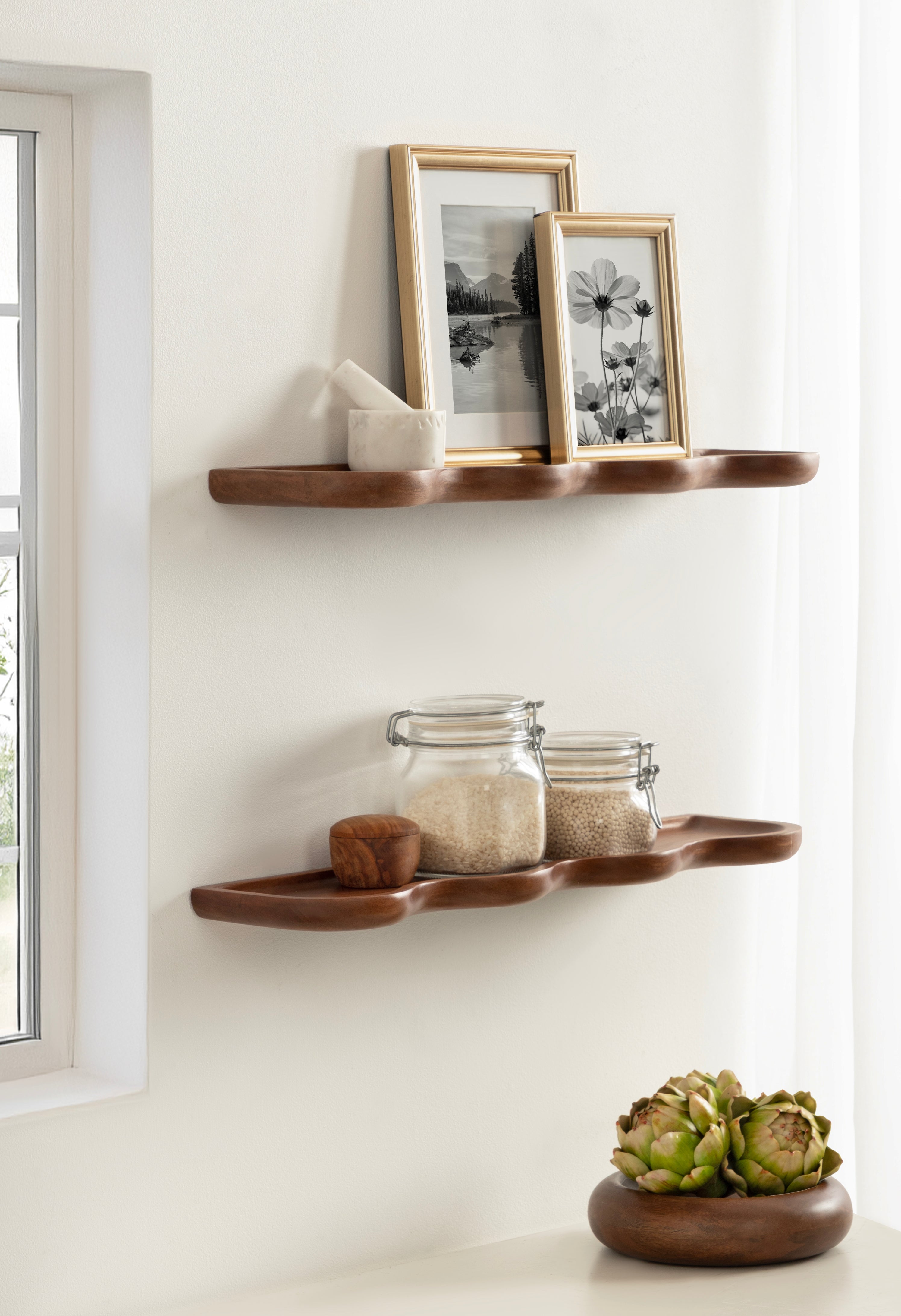 Alezar Wood Shelf Set