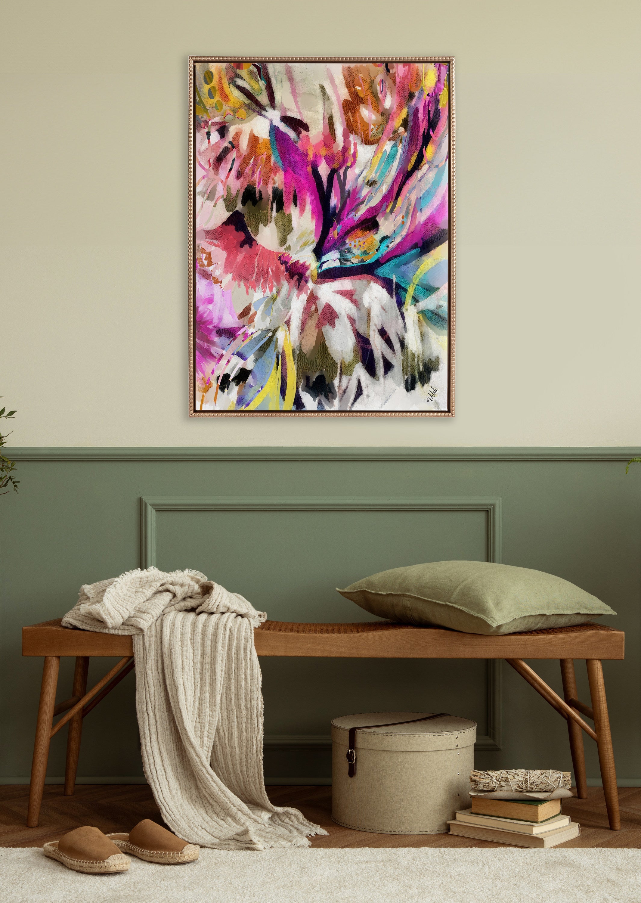 Sylvie Beaded Amaze Framed Canvas by Inkheart Designs