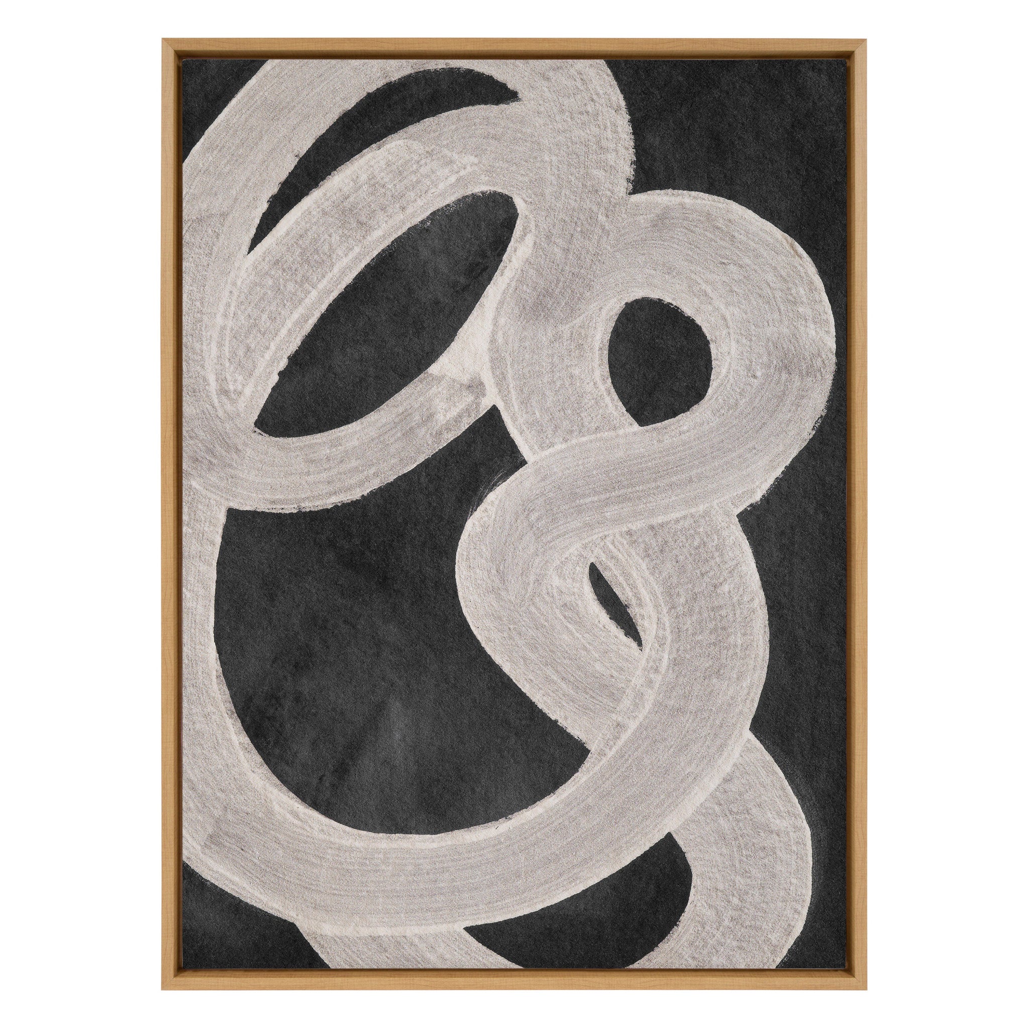 Sylvie Japandi 20 Black Beige Framed Canvas by Rocket Jack