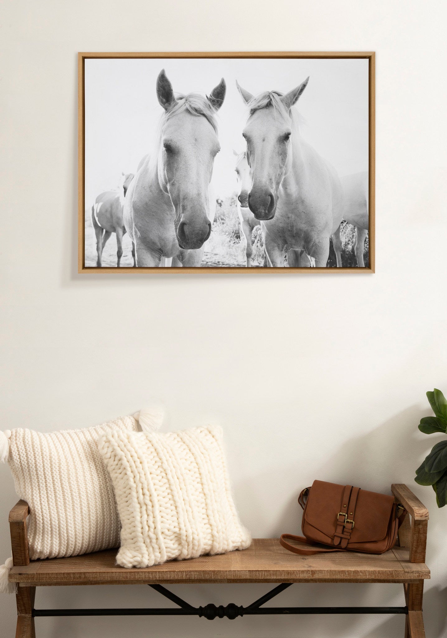 Sylvie Camargue Horse XVII BW Framed Canvas by Laura Evans by kateandlaurel - product image 5 for Resin Society