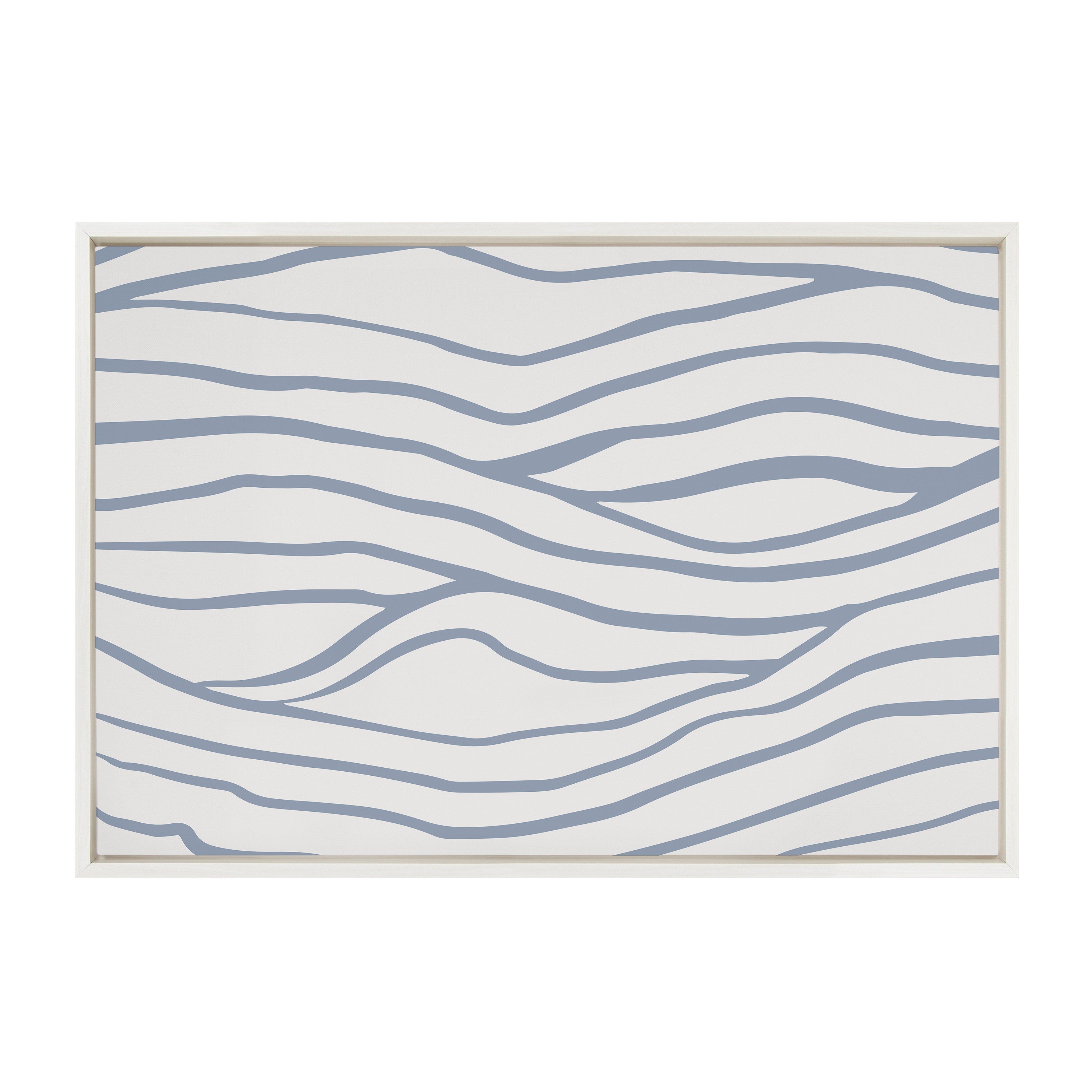 Sylvie Simple Elegant Coastal Waves Framed Canvas by The Creative Bunch Studio