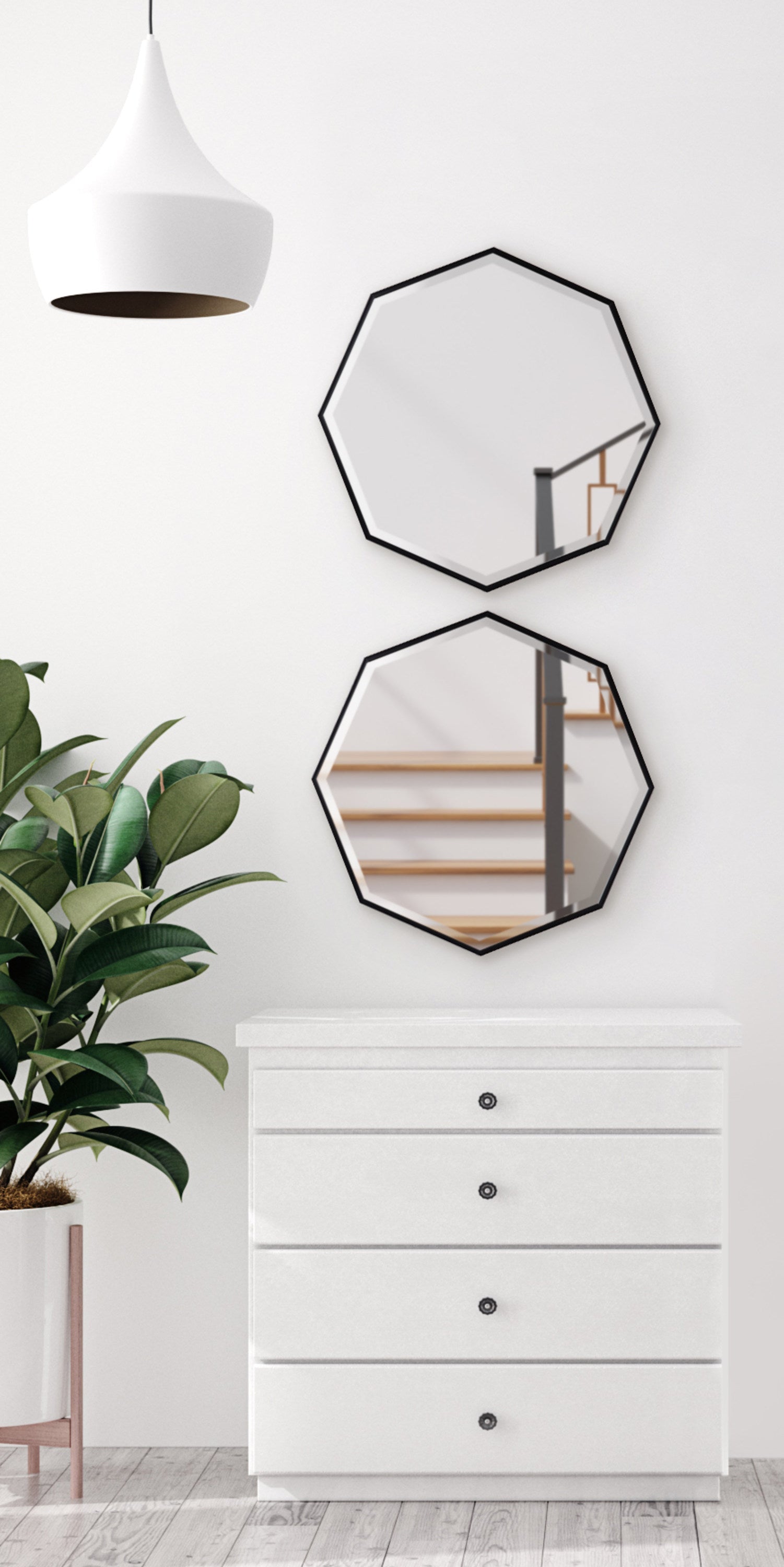 Rhodes Framed Octagon Wall Mirror by kateandlaurel - product image 6 for Resin Society