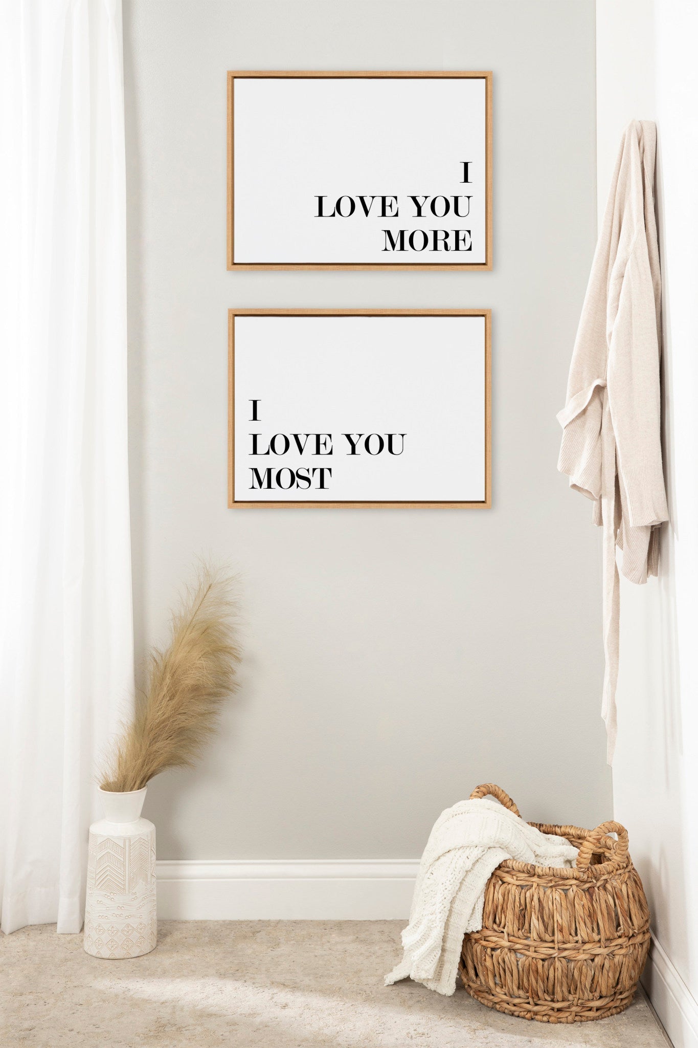 Sylvie I Love You More and I Love You Most Framed Canvas Art Set by Maggie Price