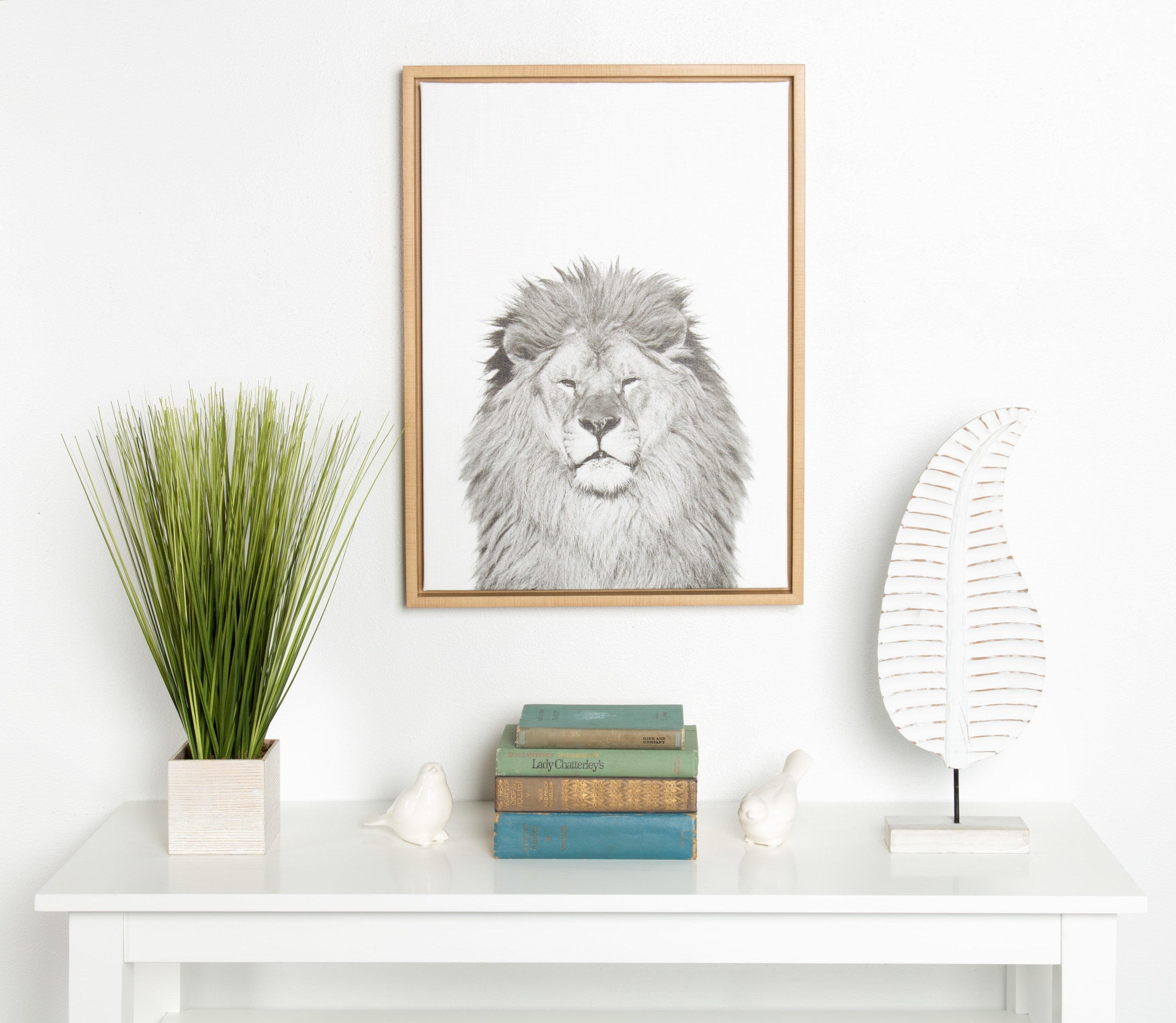 Sylvie Lion Framed Canvas by Simon Te Tai by kateandlaurel - product image 20 for Resin Society