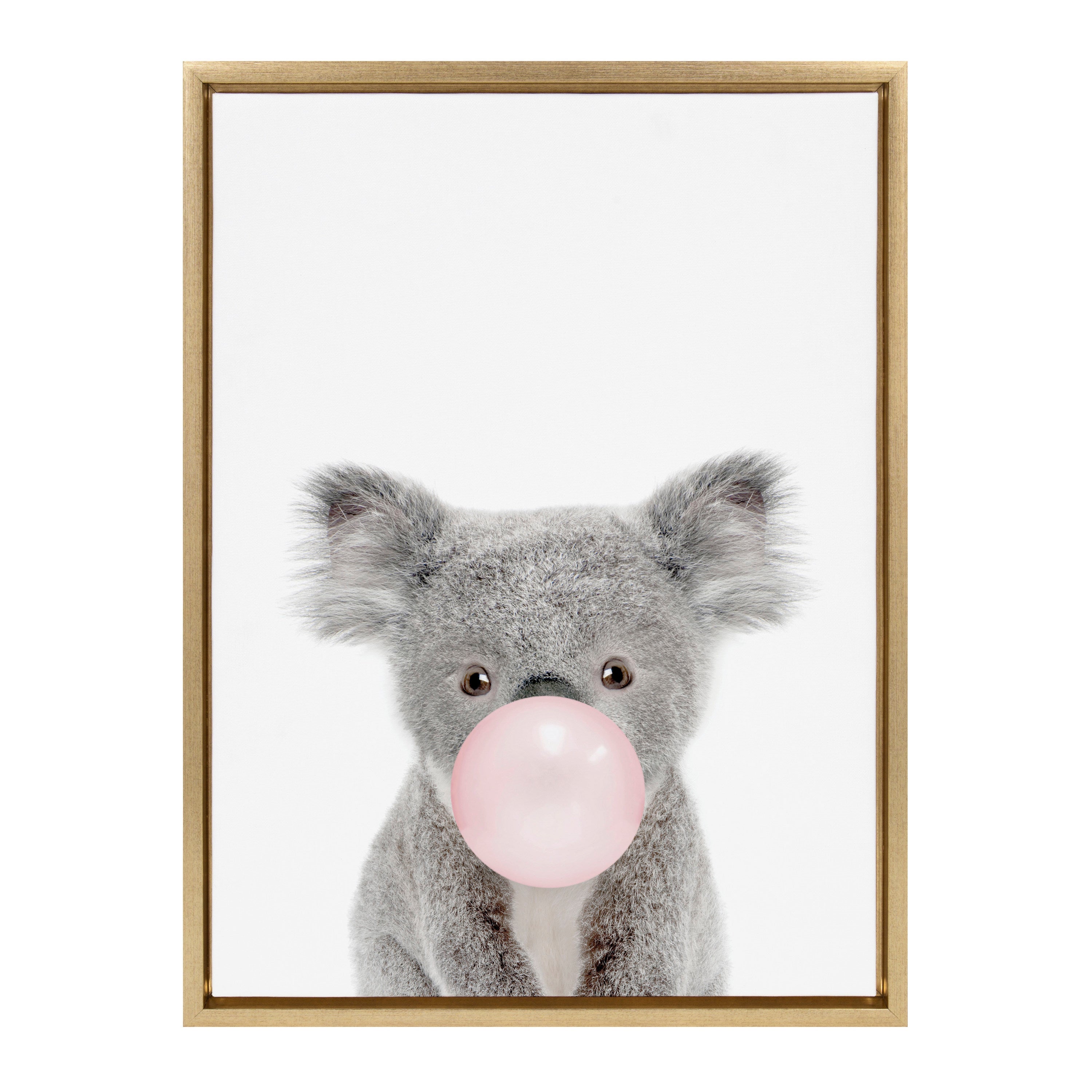 Sylvie Bubble Gum Koala Framed Canvas by Amy Peterson Art Studio by kateandlaurel - product image 20 for Resin Society