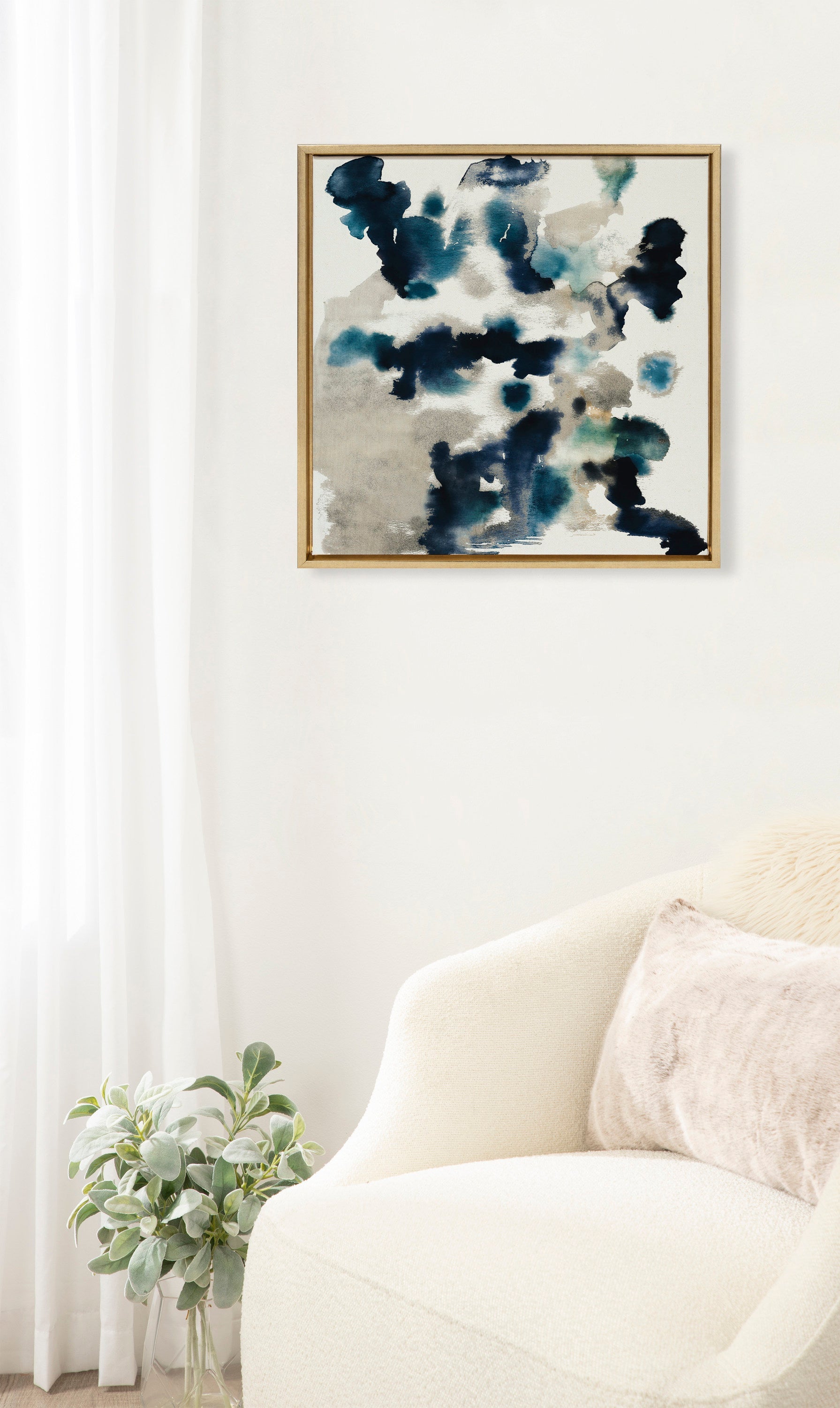 Sylvie Gilded Watercolor Framed Canvas by kateandlaurel - product image 16 for Resin Society