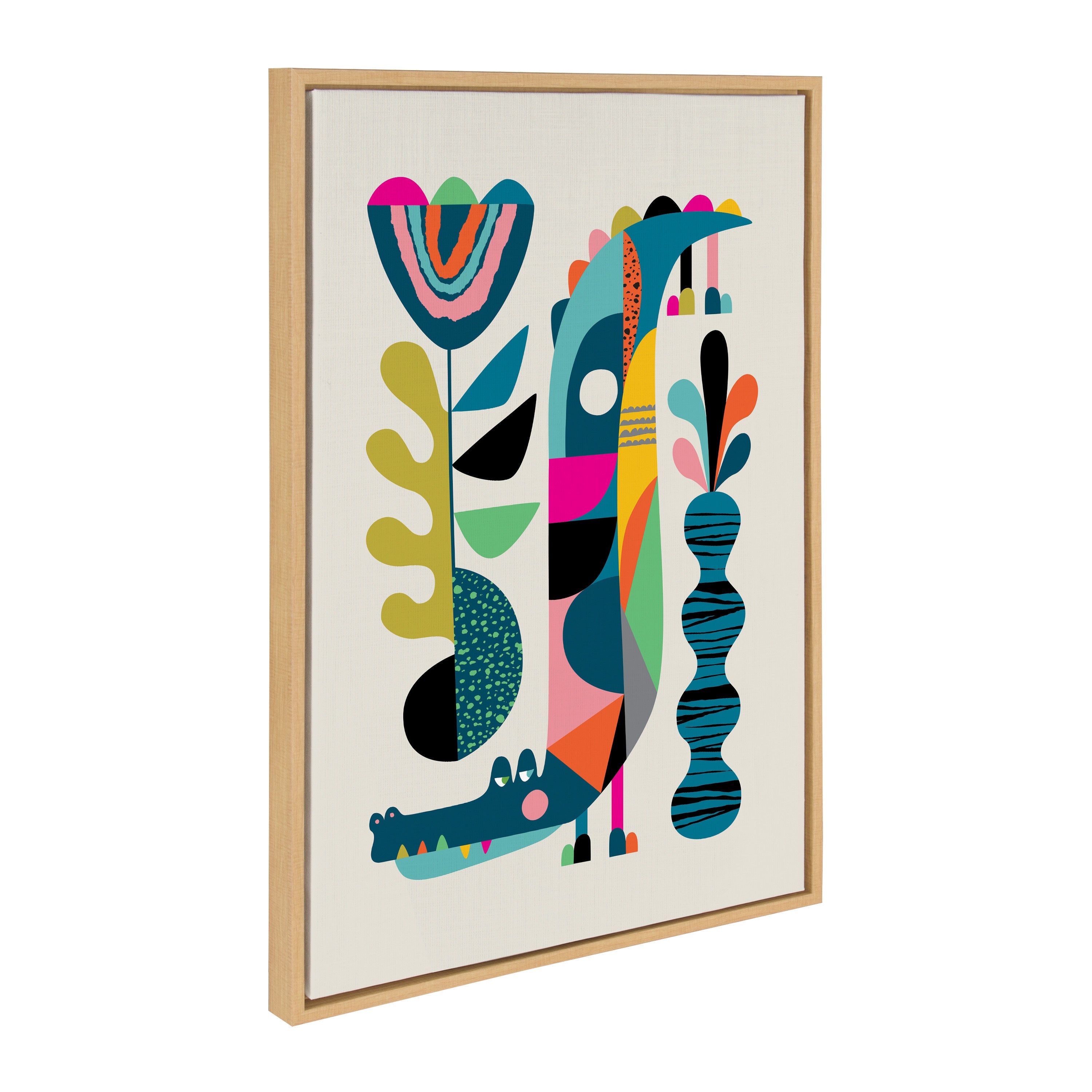 Sylvie Crocodile Framed Canvas by kateandlaurel - product image 11 for Resin Society