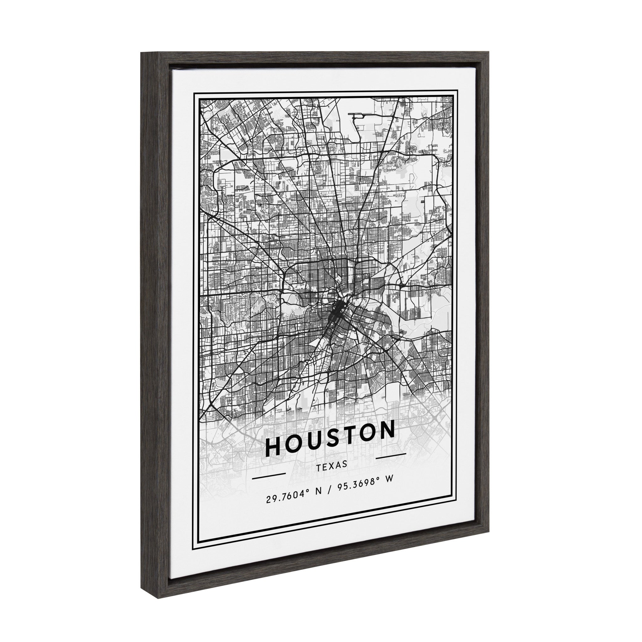 Sylvie Houston Modern Map Framed Canvas by kateandlaurel - product image 2 for Resin Society
