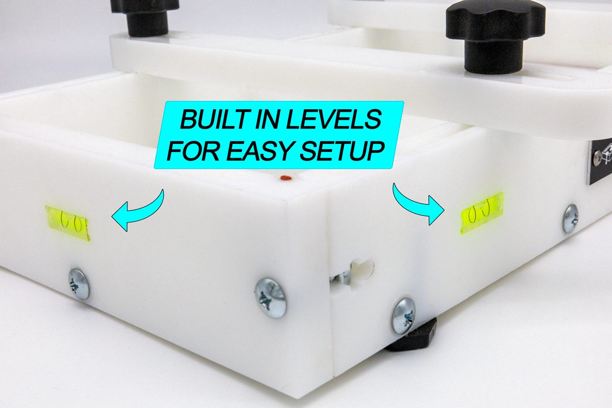 Large epoxy resin form by Ahonui Artisans with clamps and leveling system