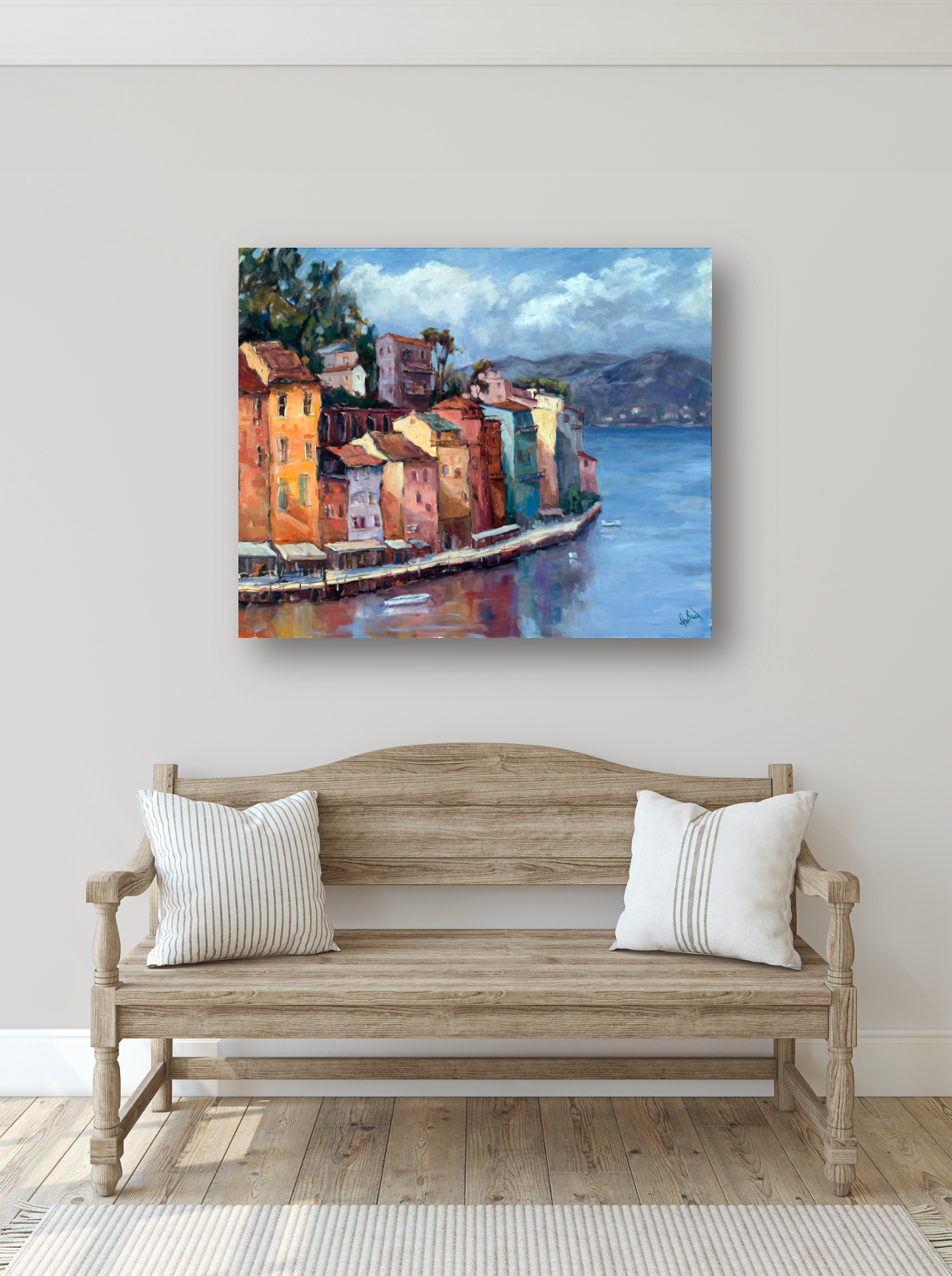 Lake Como Artist Enhanced Canvas Print by John Beard Collection - product image 2 for Resin Society