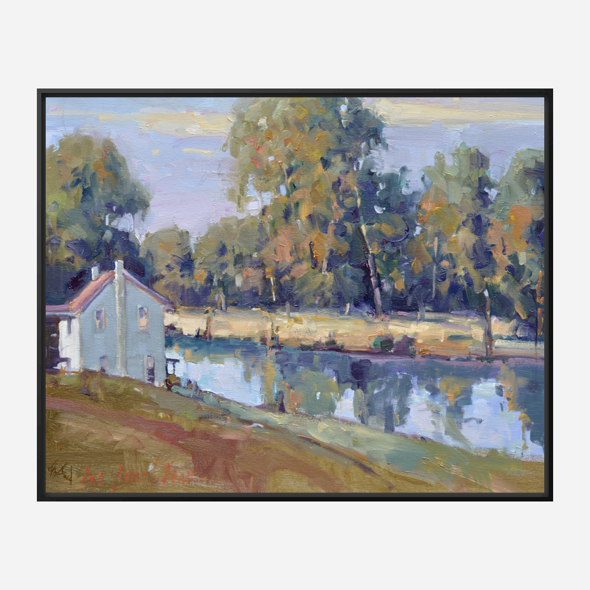 Lake Cottage Artist Enhanced Canvas Print by John Beard Collection - product image 5 for Resin Society