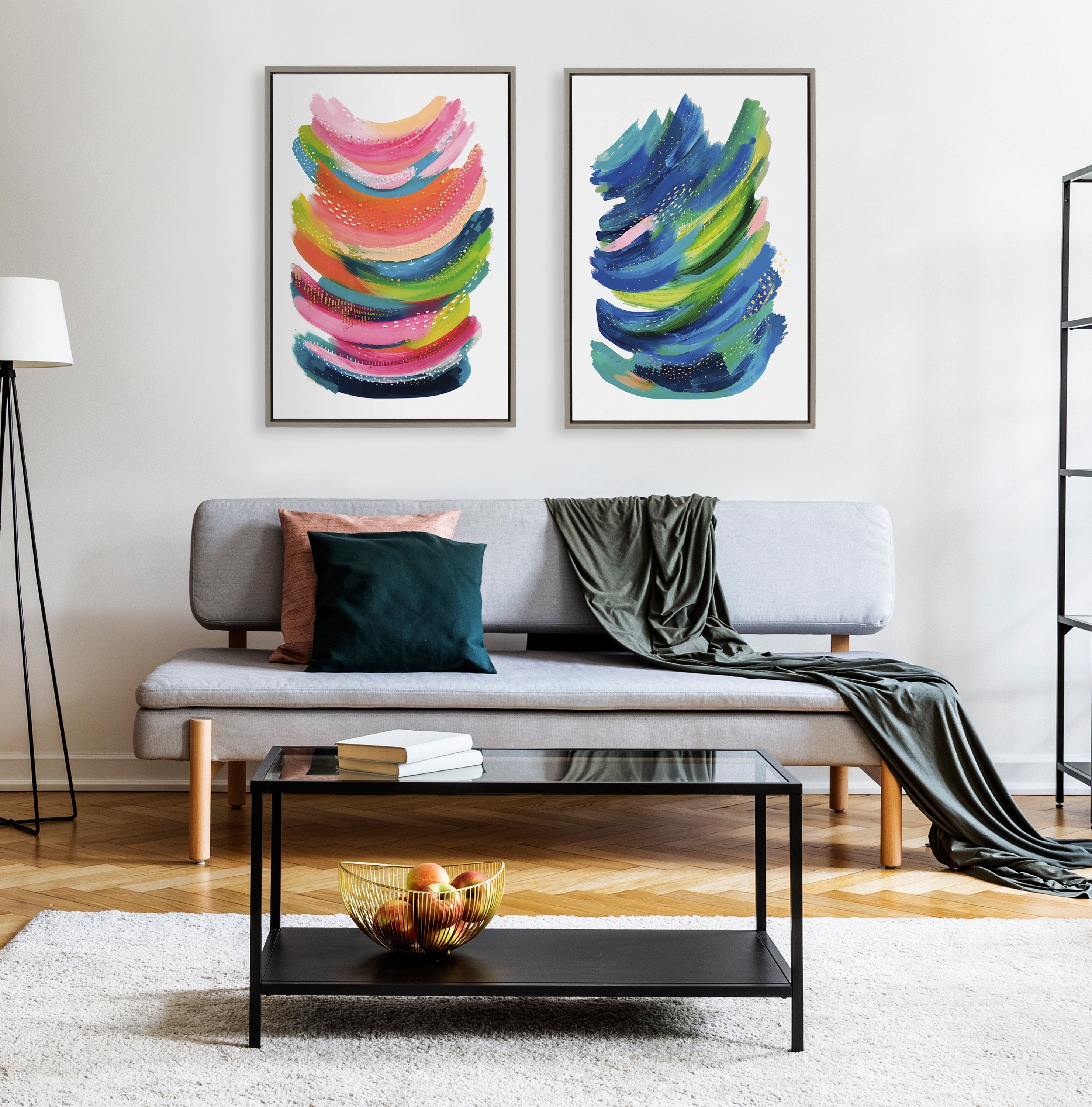 Sylvie Bright Abstract Framed Canvas