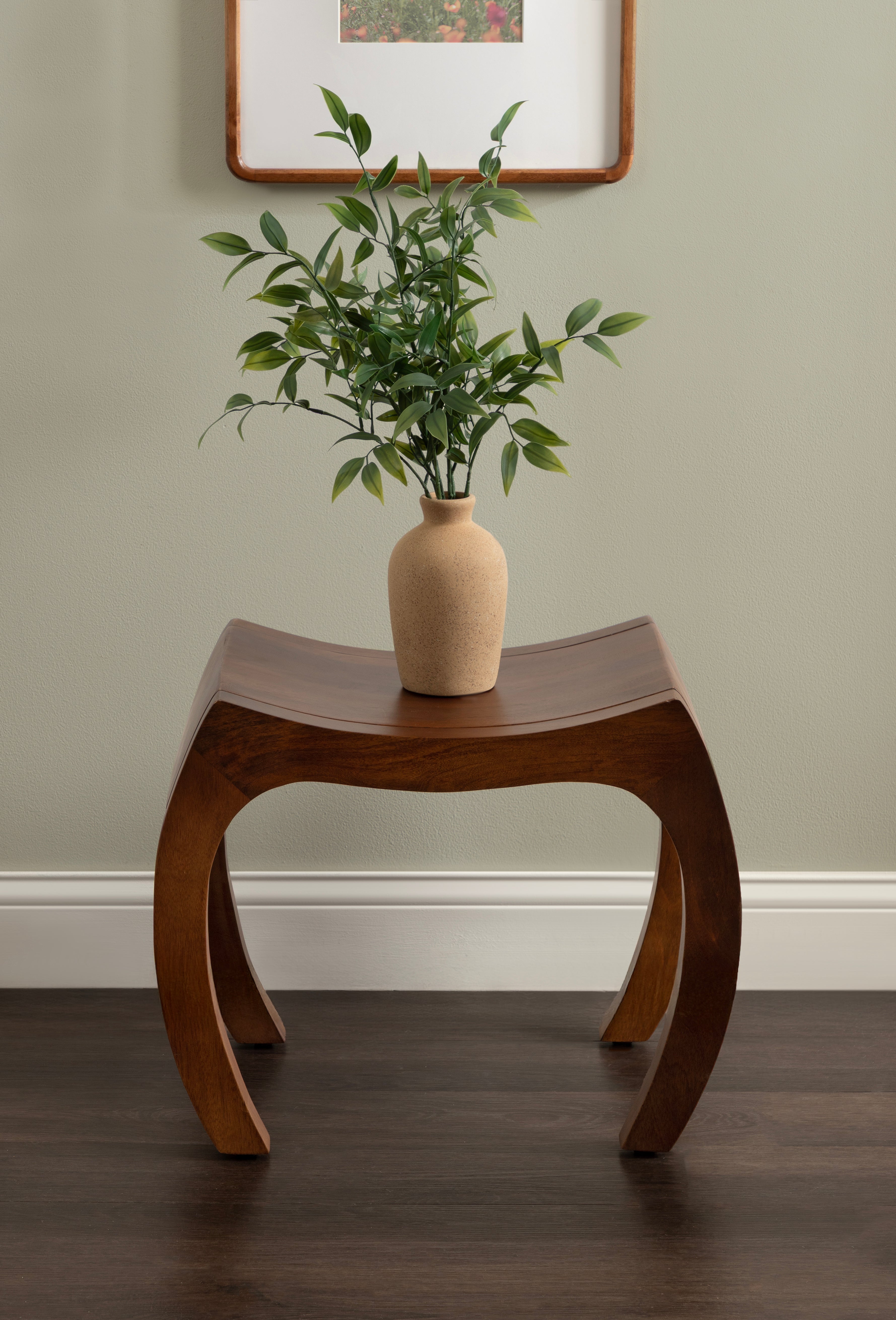 Loviisa Wood Ottoman and Vanity Stool