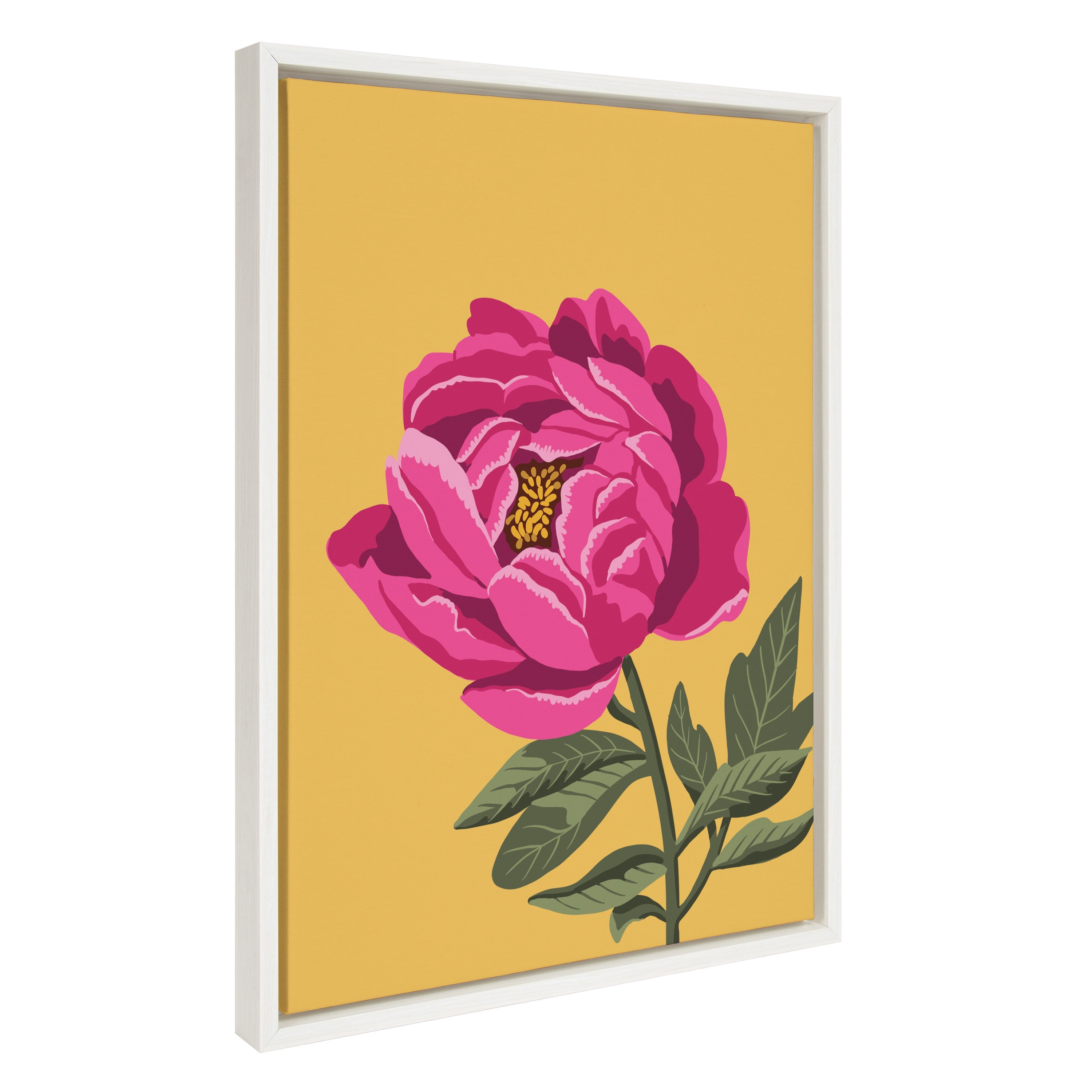 Sylvie Bright Peony Framed Canvas by kateandlaurel - product image 10 for Resin Society
