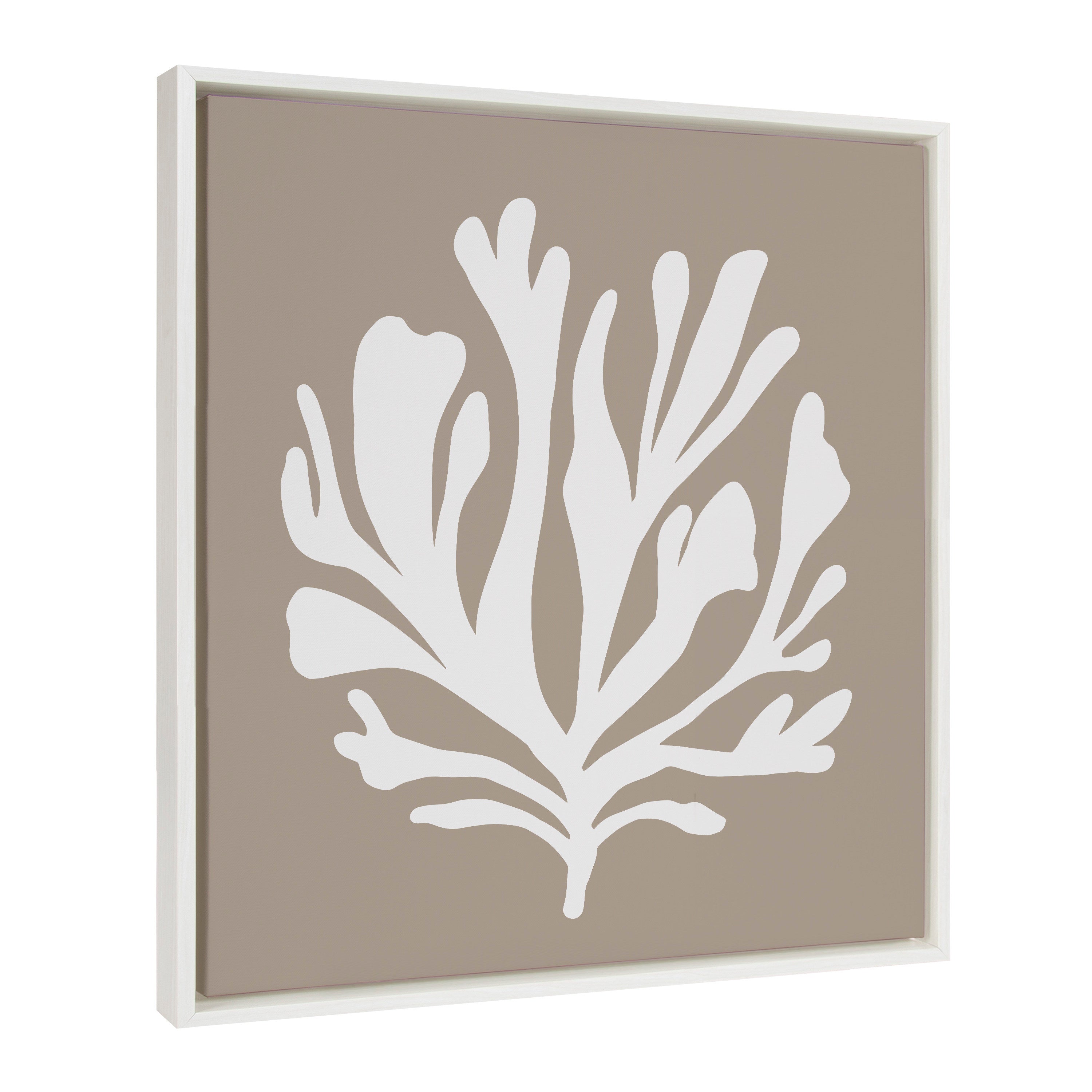 Sylvie Sophisticated Neutral Coral Tan Framed Canvas by kateandlaurel - product image 7 for Resin Society