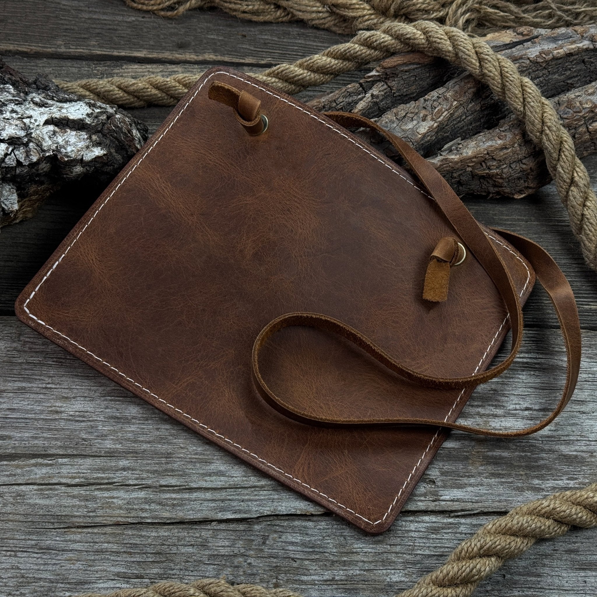 Leather Breast Plate with Adjustable Belt for Carving by Sharky Forged Steel Tools