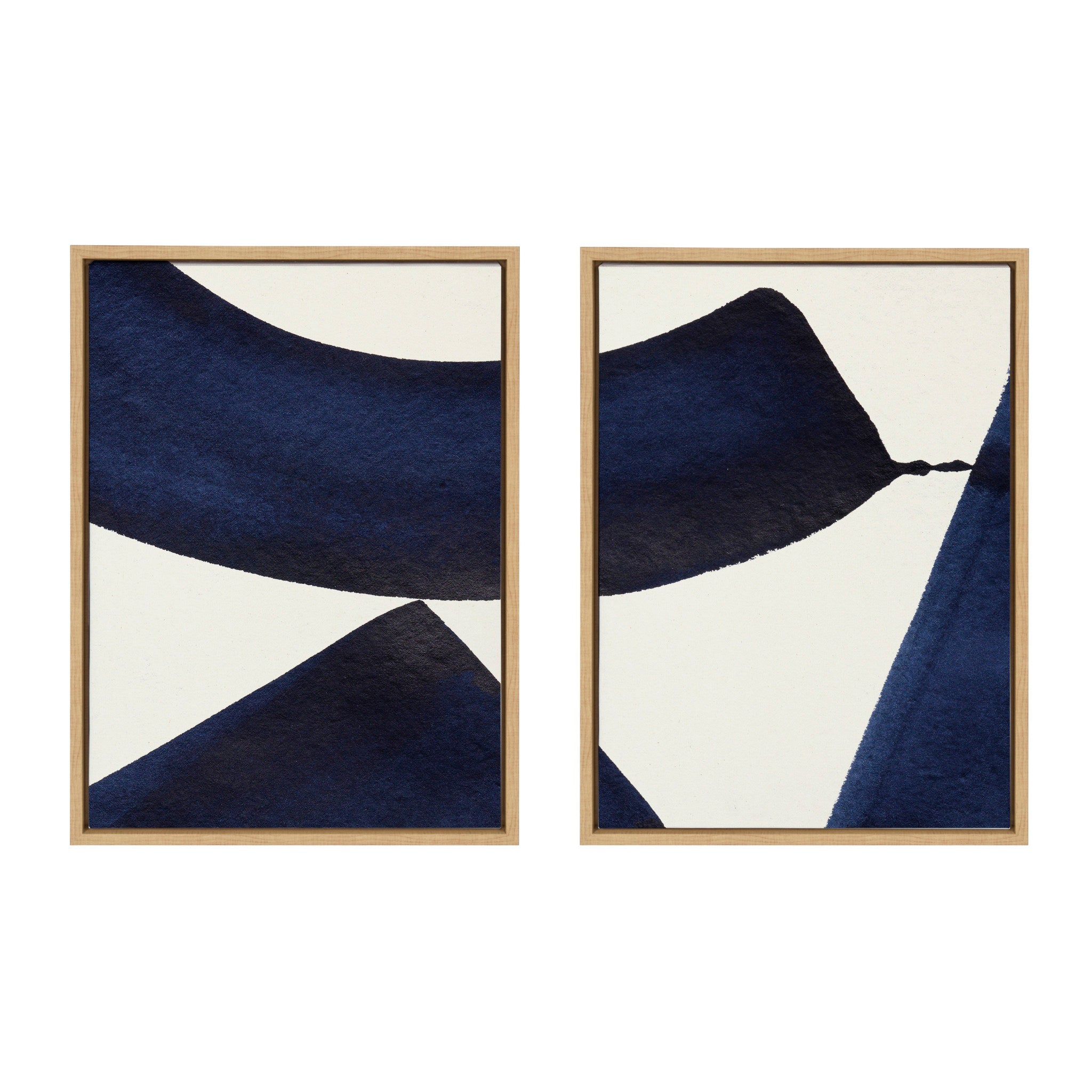 Sylvie Japandi 3 1 and 2 framed floating canvas art set displaying modern abstract artwork with neutral tones