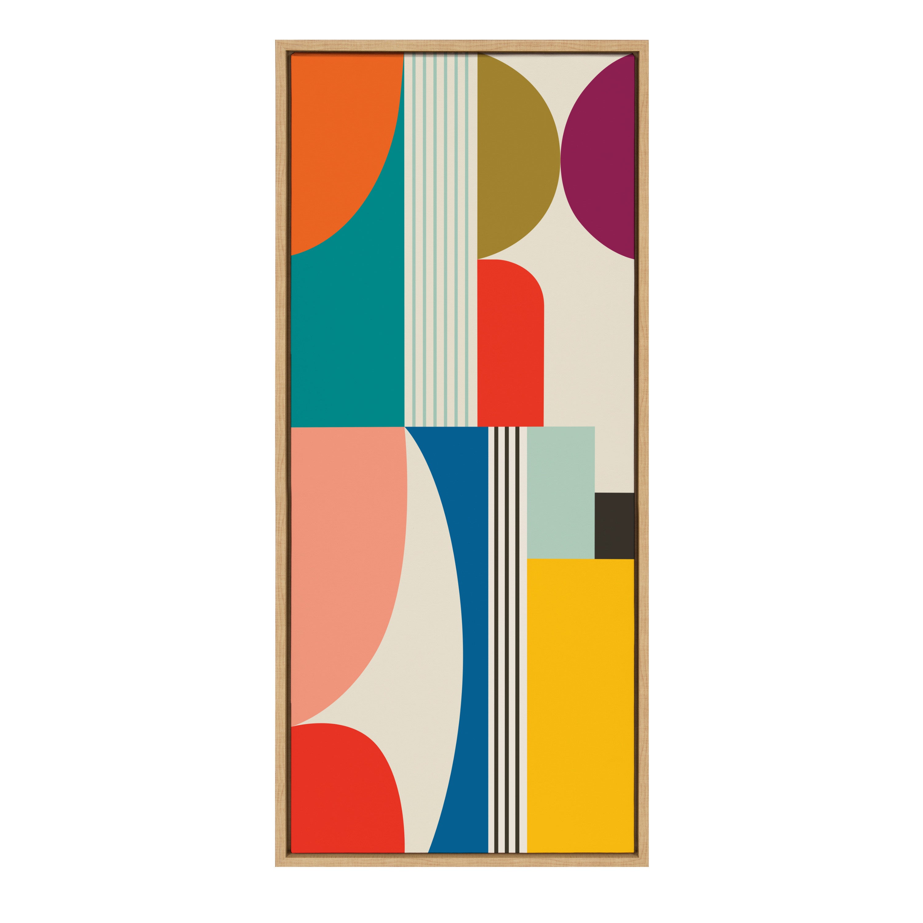 Sylvie Mid Century Modern Pattern Framed Canvas