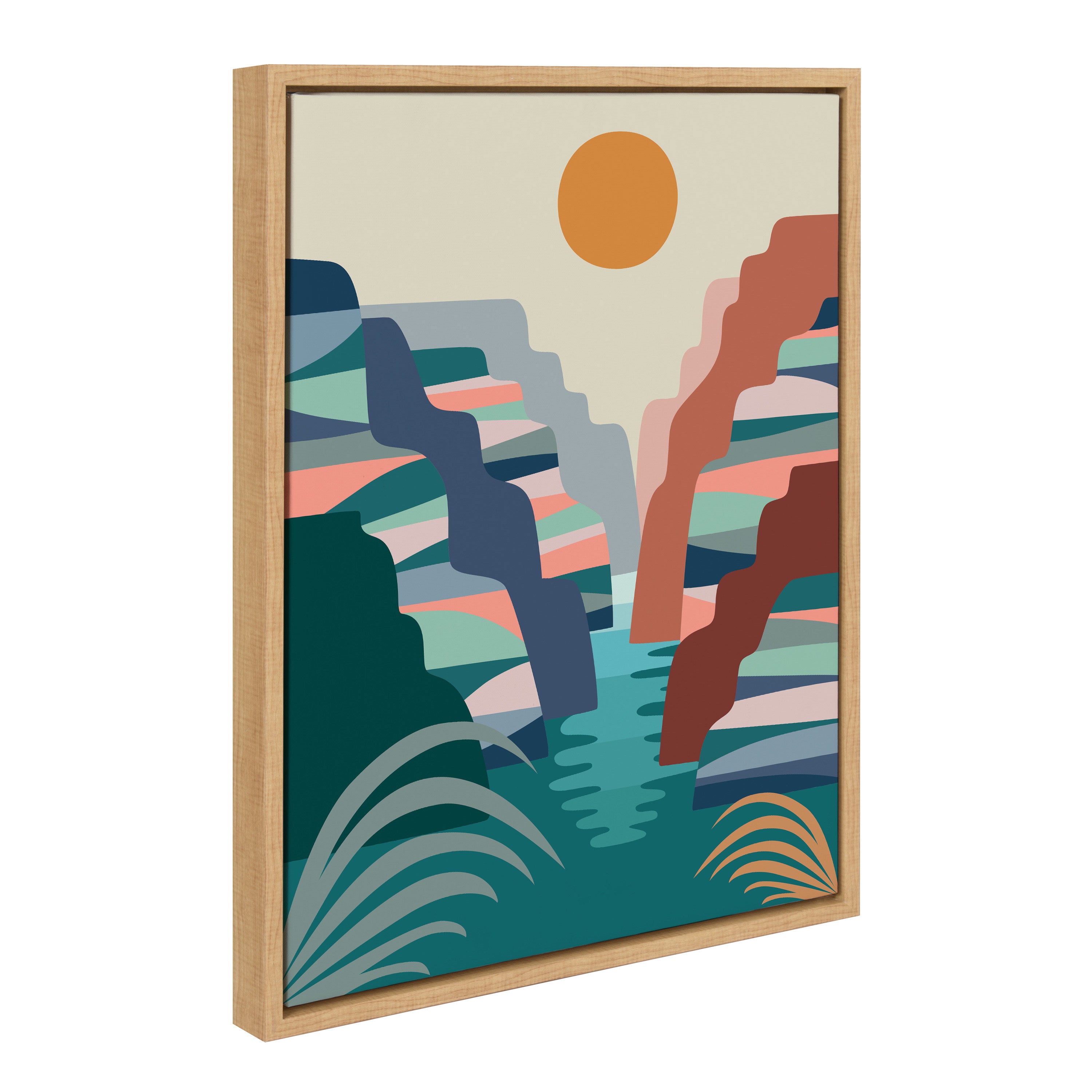 Sylvie Grand Canyon framed canvas art by Rachel Lee showing colorful intricate depiction of Grand Canyon landscape