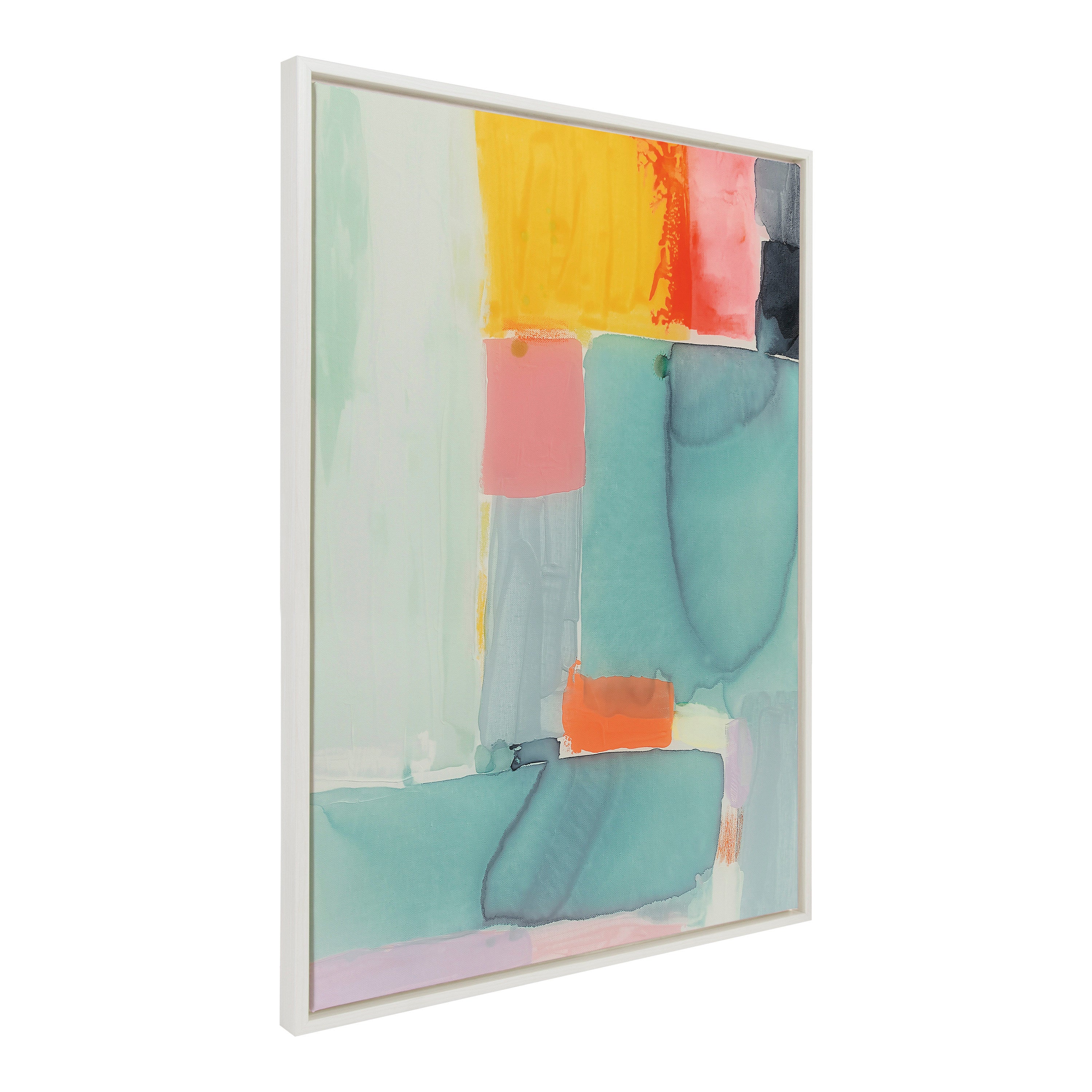 Sylvie United Colors II framed canvas art by Amy Lighthall showing soft watercolor tones in a floating polystyrene frame