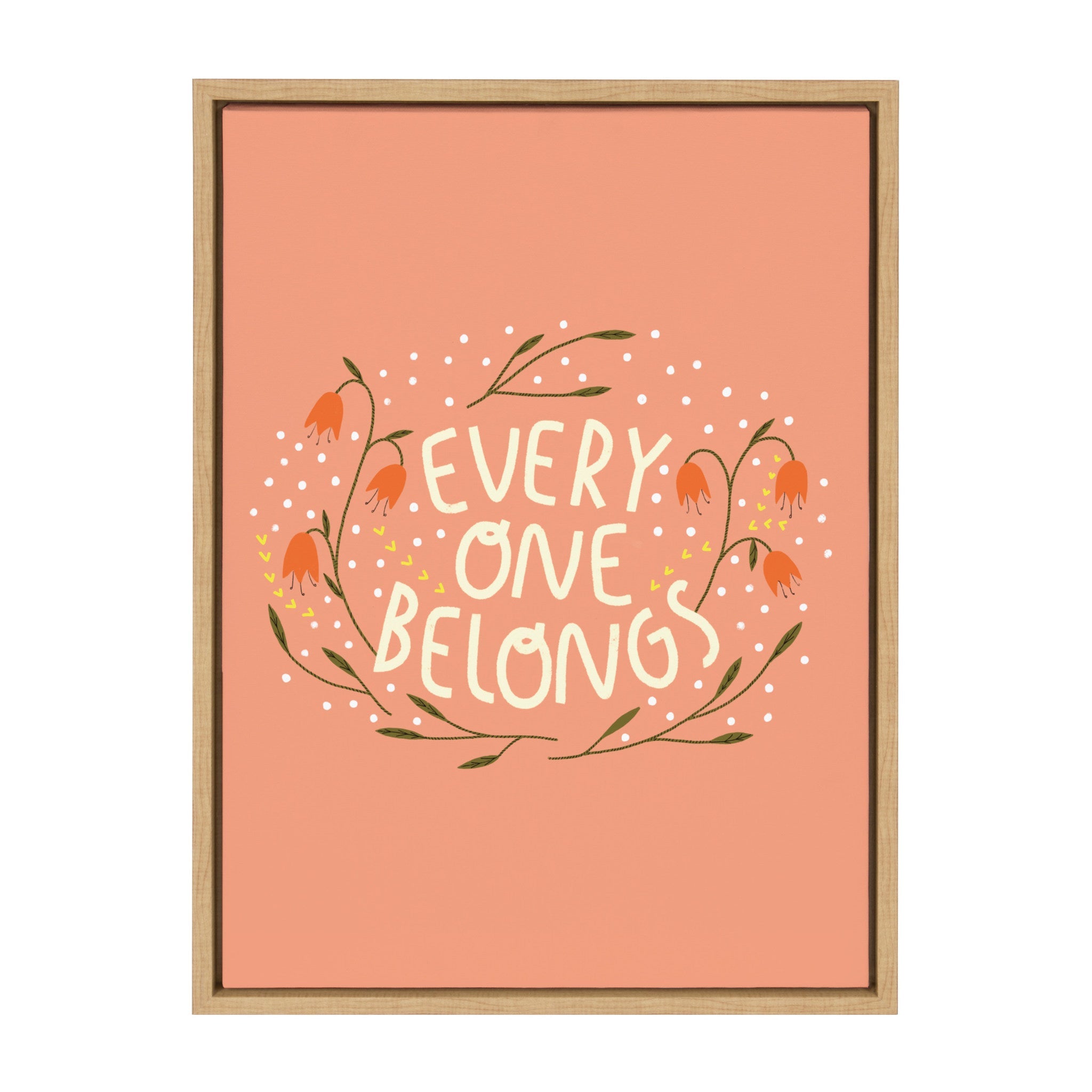 Sylvie Everyone Belongs Framed Canvas by kateandlaurel - main product image for Resin Society