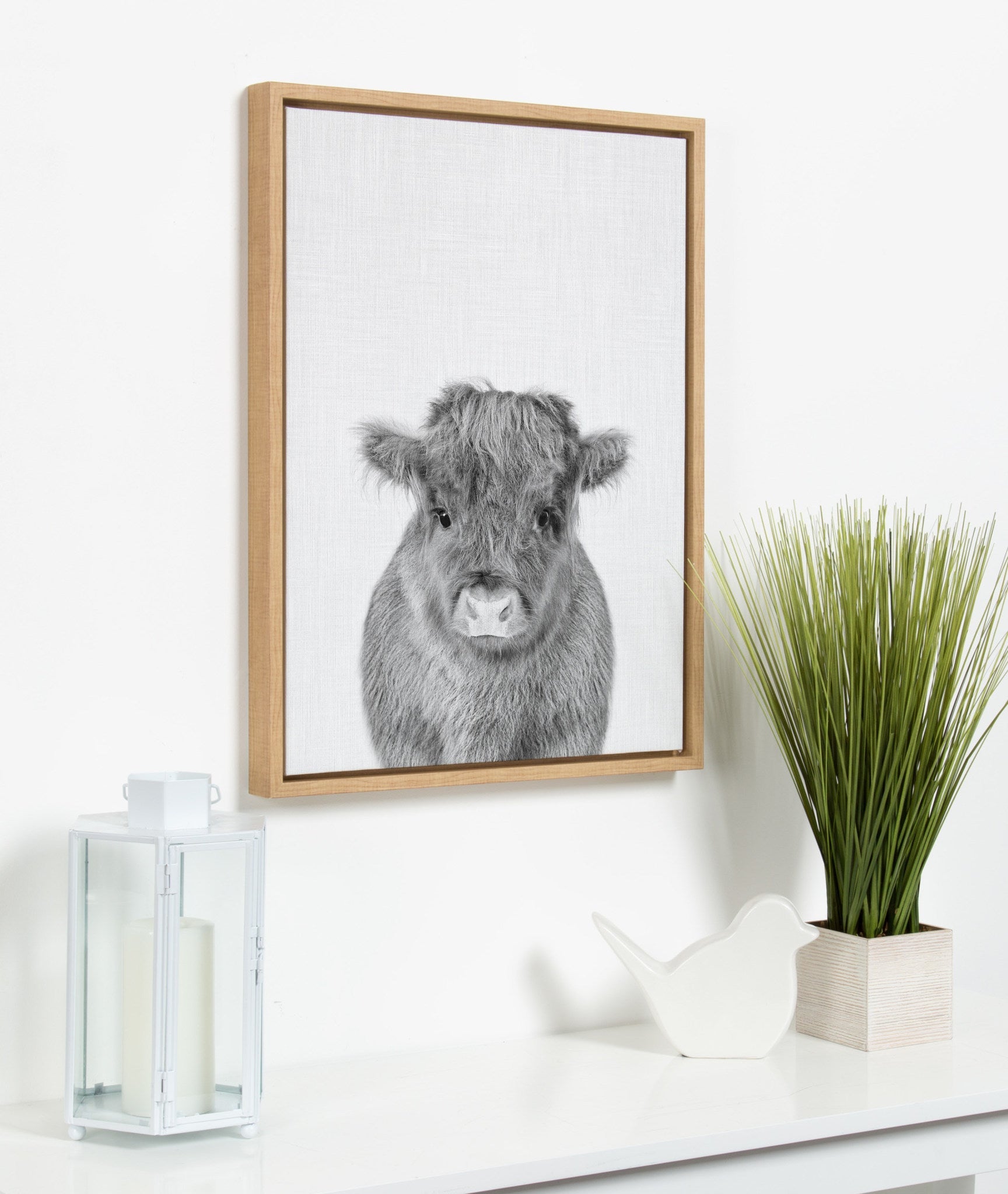 Sylvie Calf 4 Framed Canvas by Simon Te of Tai Prints