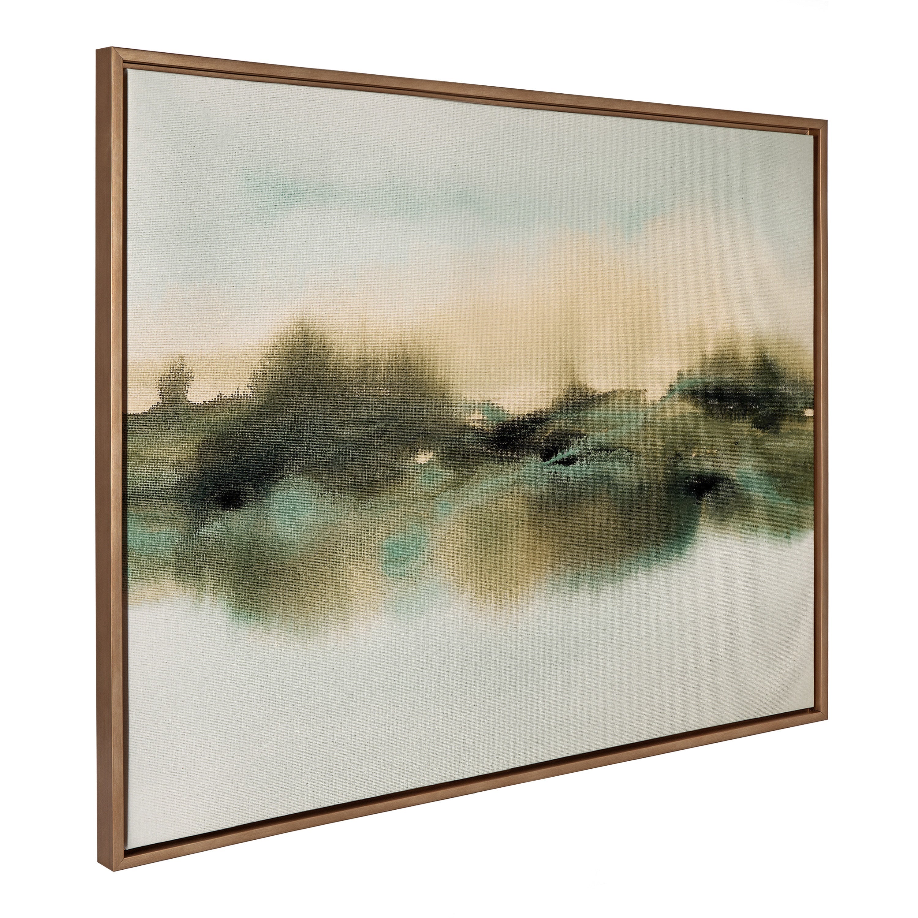Framed canvas art titled Sylvie Tranquil Meadows showing a serene nature scene by Amy Lighthall