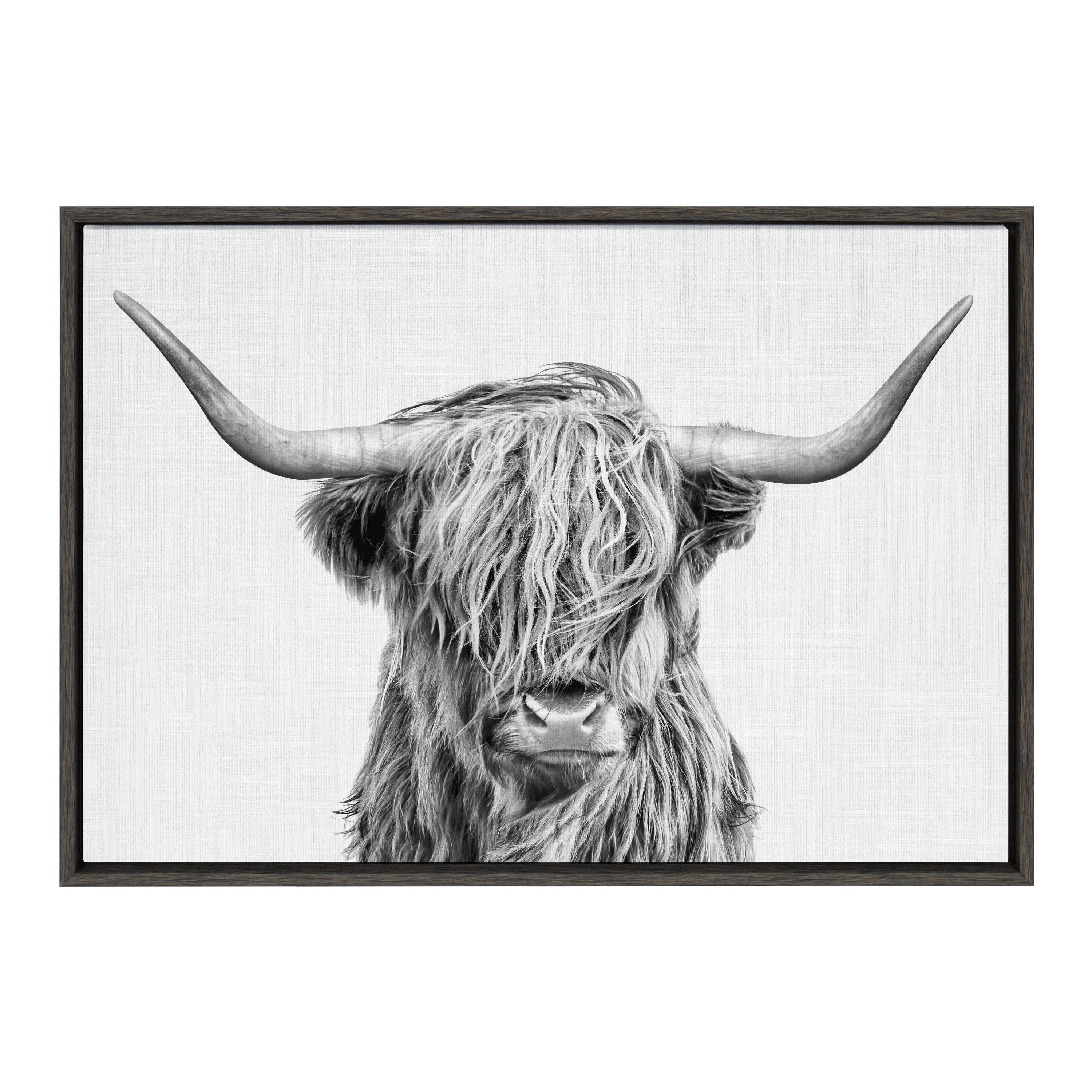 Sylvie Highland Cow 2 Framed Canvas by kateandlaurel - product image 8 for Resin Society