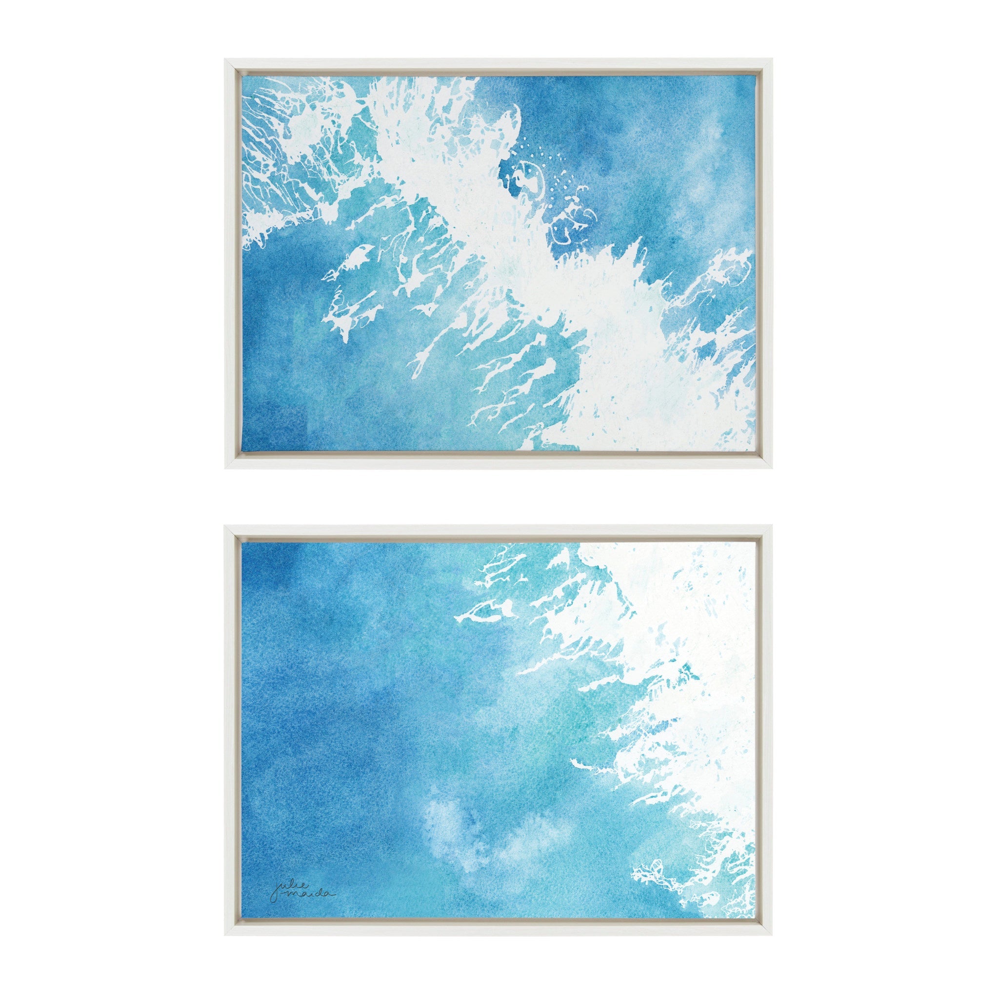 Sylvie Into the Blue 1 and 2 Framed Canvas by kateandlaurel - product image 2 for Resin Society