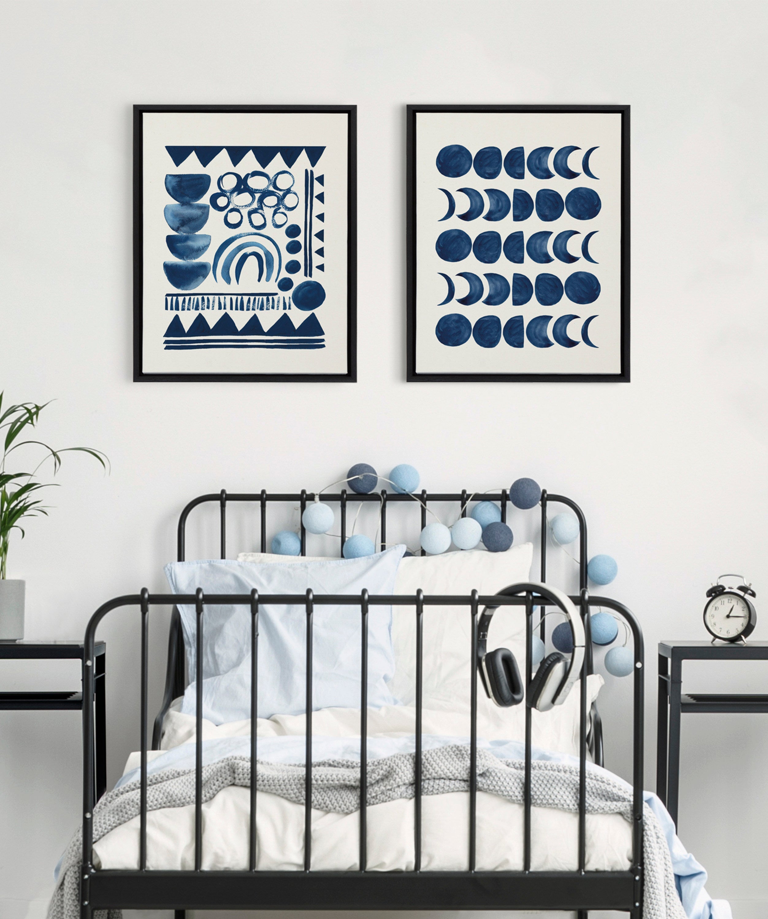 Sylvie 858 Indigo Abstract Framed Canvas by kateandlaurel - product image 11 for Resin Society