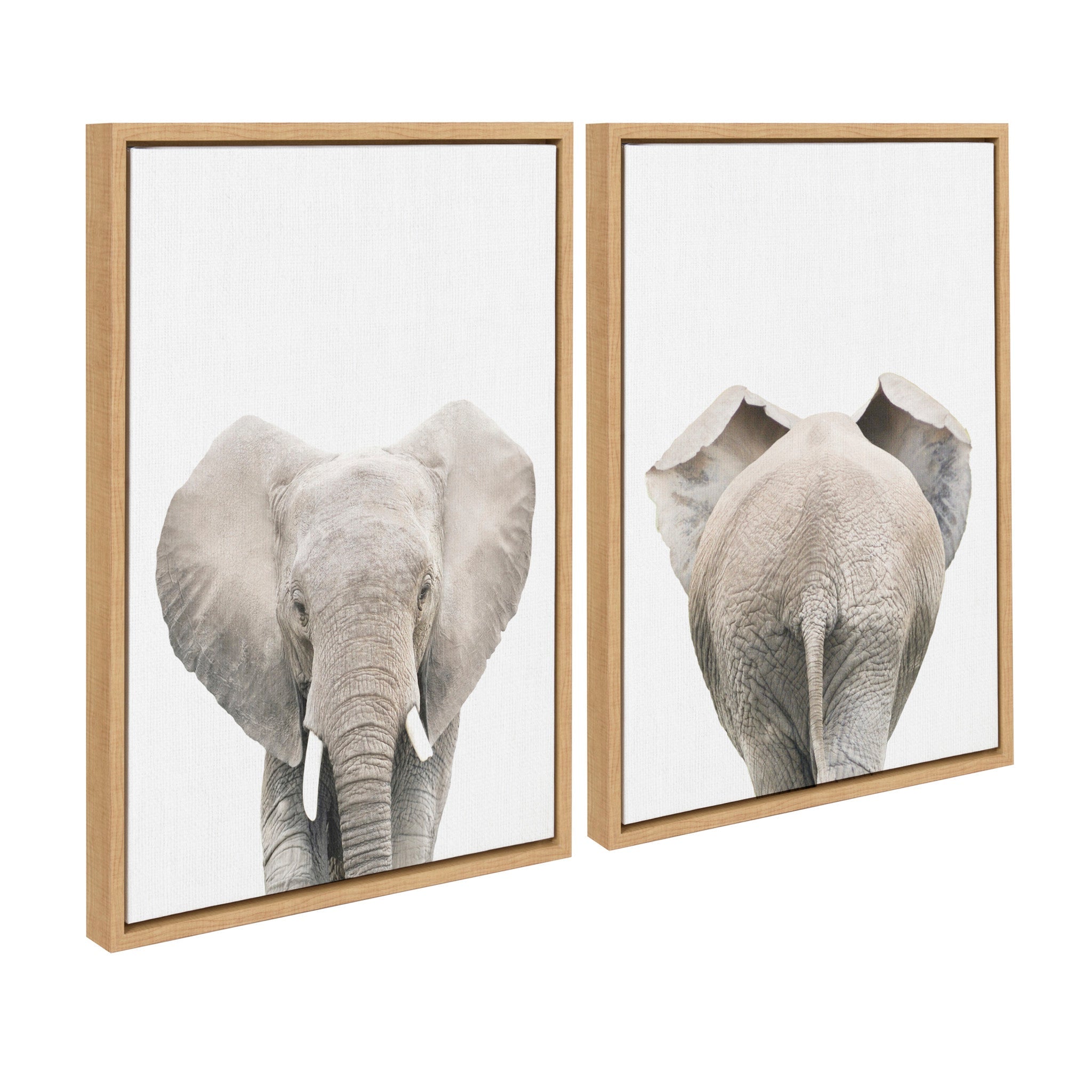 Sylvie Elephant Front and Back Framed Canvas Set by kateandlaurel - product image 2 for Resin Society