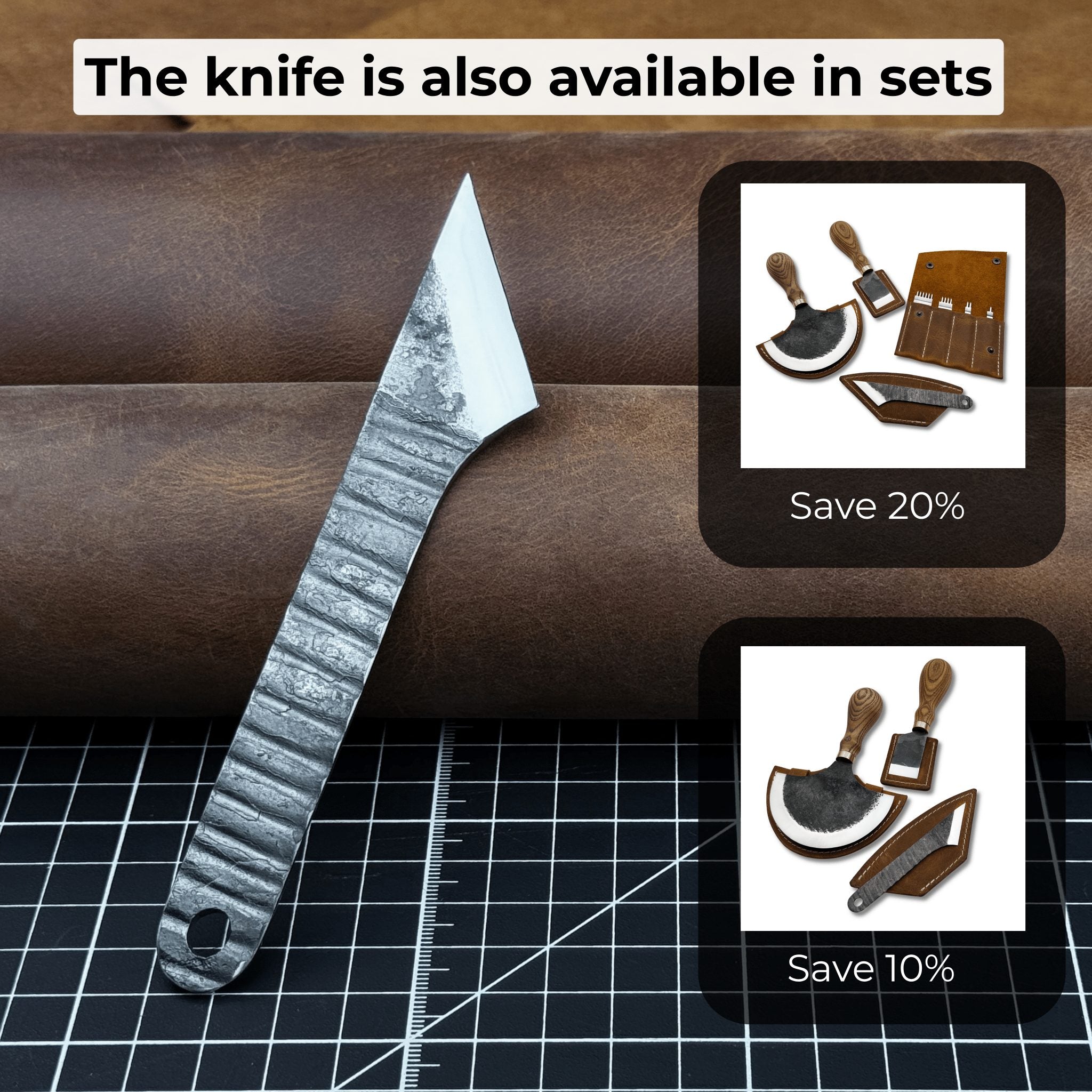 Hand-forged Kiridashi marking knife with 4 cm blade and leather sheath by Sharky Forged Steel Tools