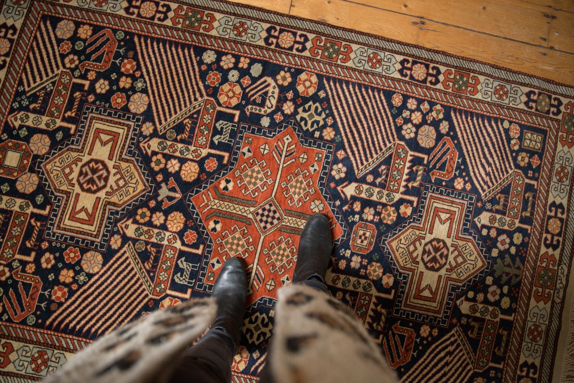 4x6.5 Vintage Romanian Akstafa Design Rug by Old New House® - product image 2 for Resin Society
