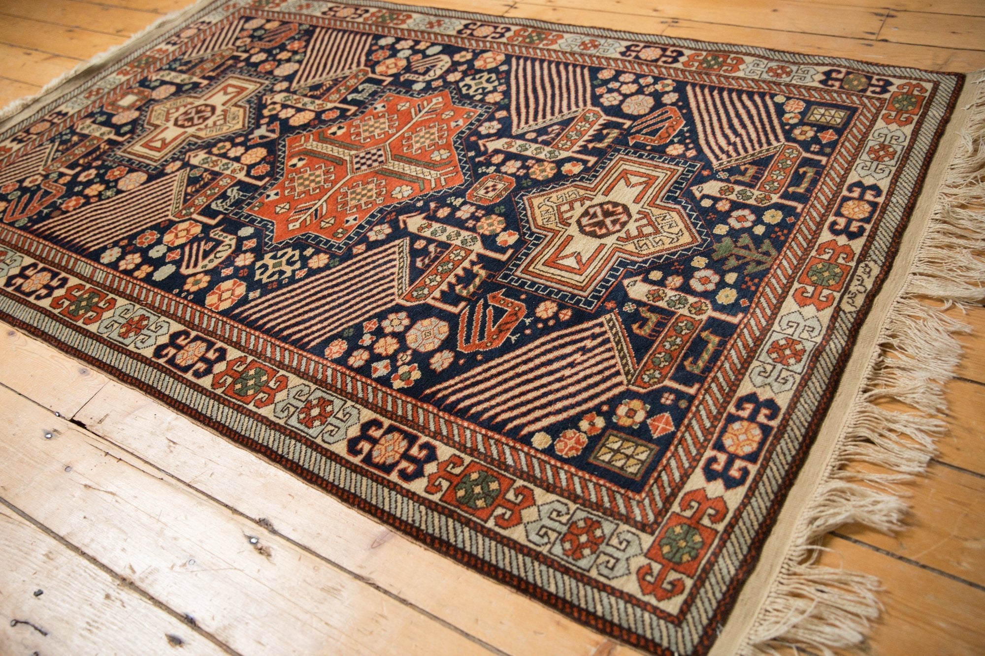 4x6.5 Vintage Romanian Akstafa Design Rug by Old New House® - product image 3 for Resin Society
