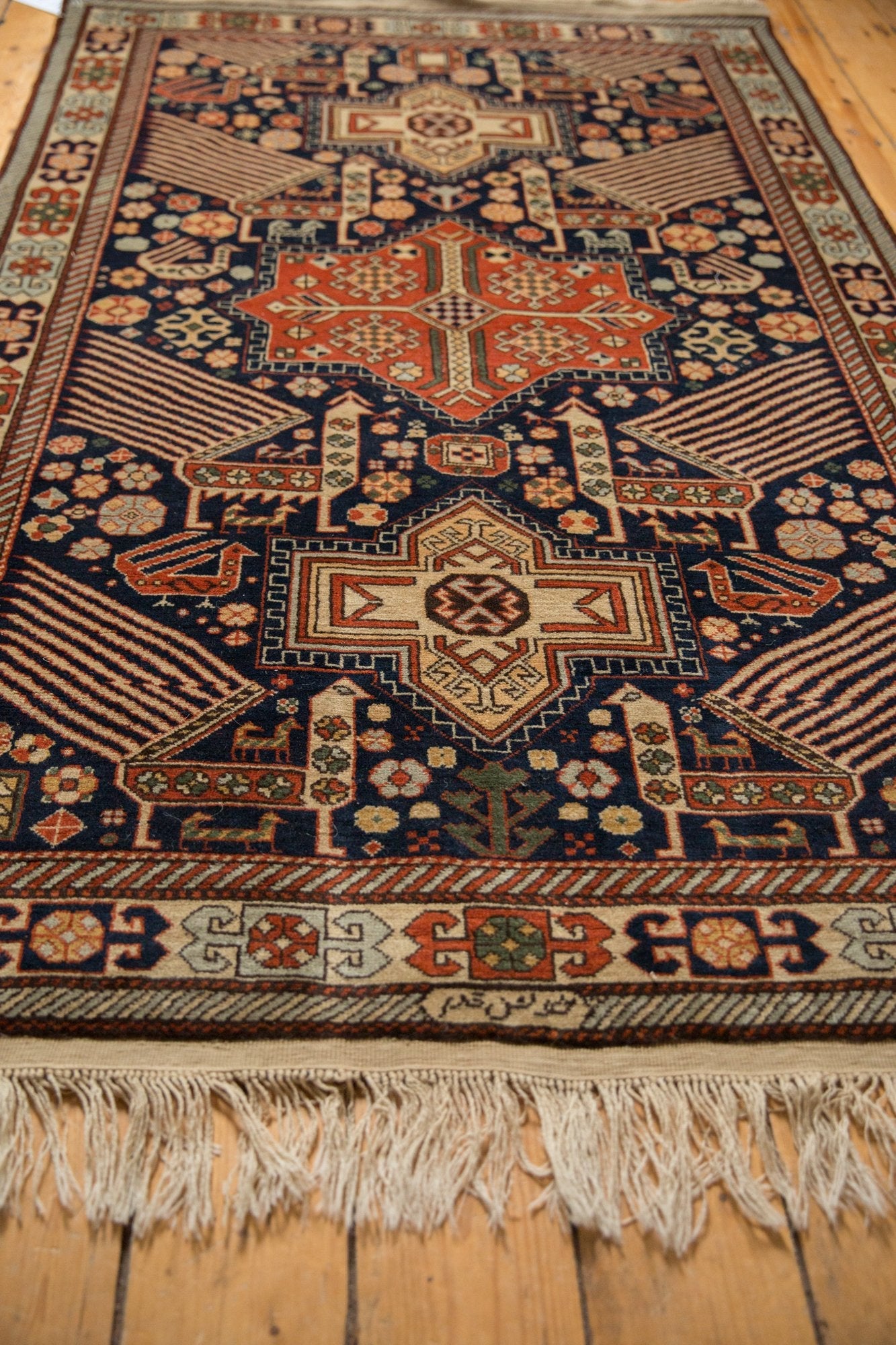 4x6.5 Vintage Romanian Akstafa Design Rug by Old New House® - product image 6 for Resin Society