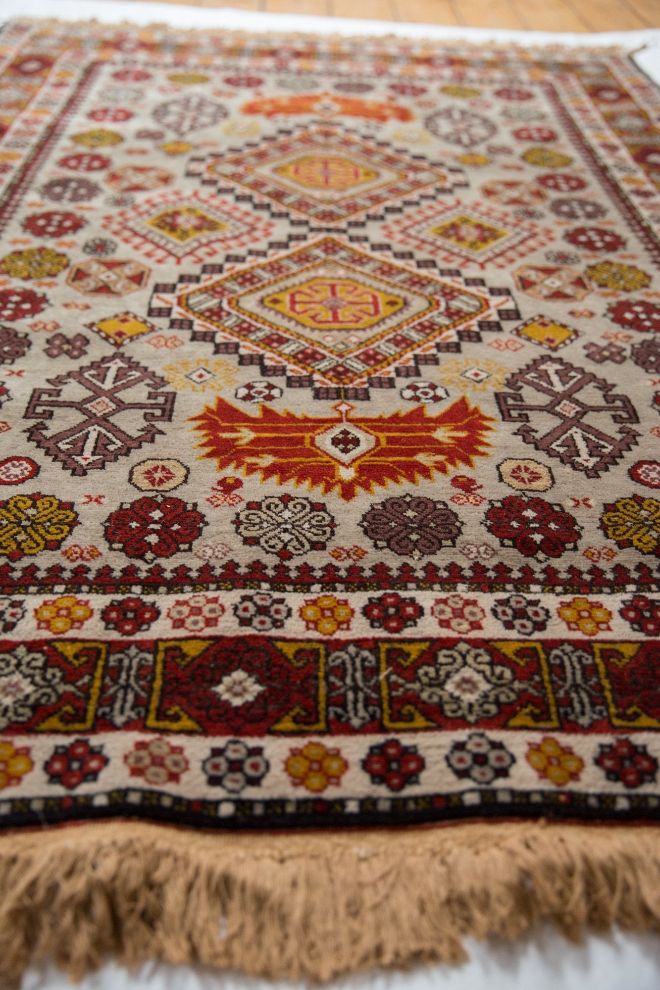 4x5.5 Vintage Romanian Shirvan Design Rug by Old New House® - product image 3 for Resin Society