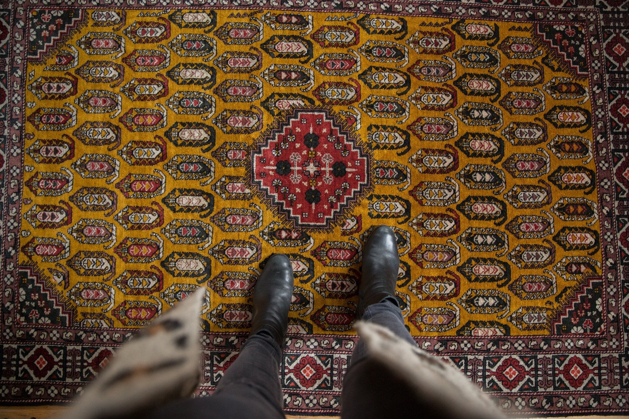 4x6.5 Vintage Romanian Shirvan Design Rug by Old New House® - product image 2 for Resin Society